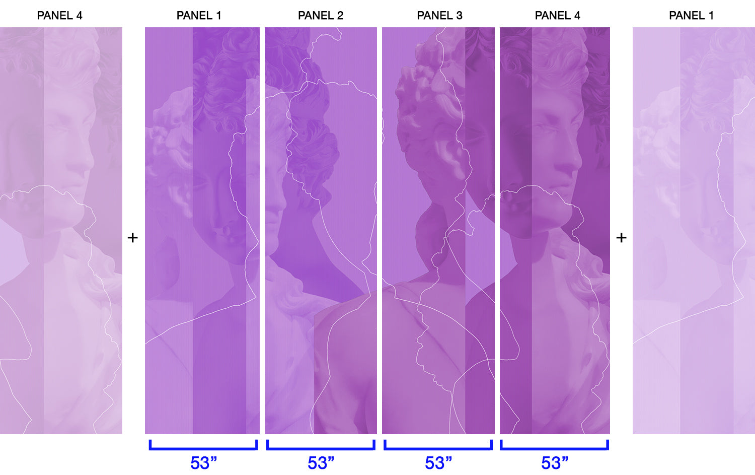 Image of Inversion in Digital Lavender - Wallpaper Mural - Quick Ship