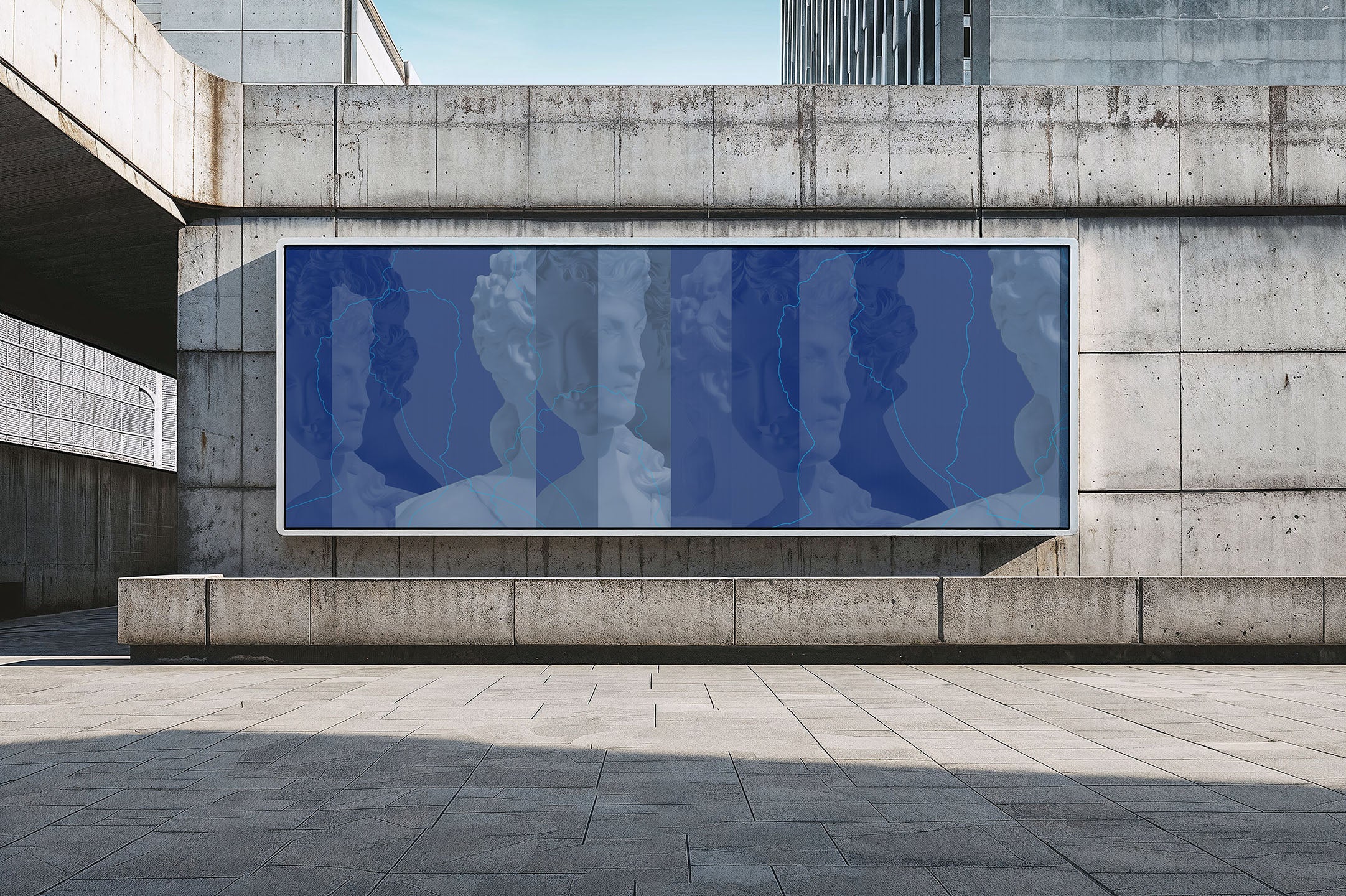 Image of Inversion in Indigo - Wallpaper Mural - Quick Ship