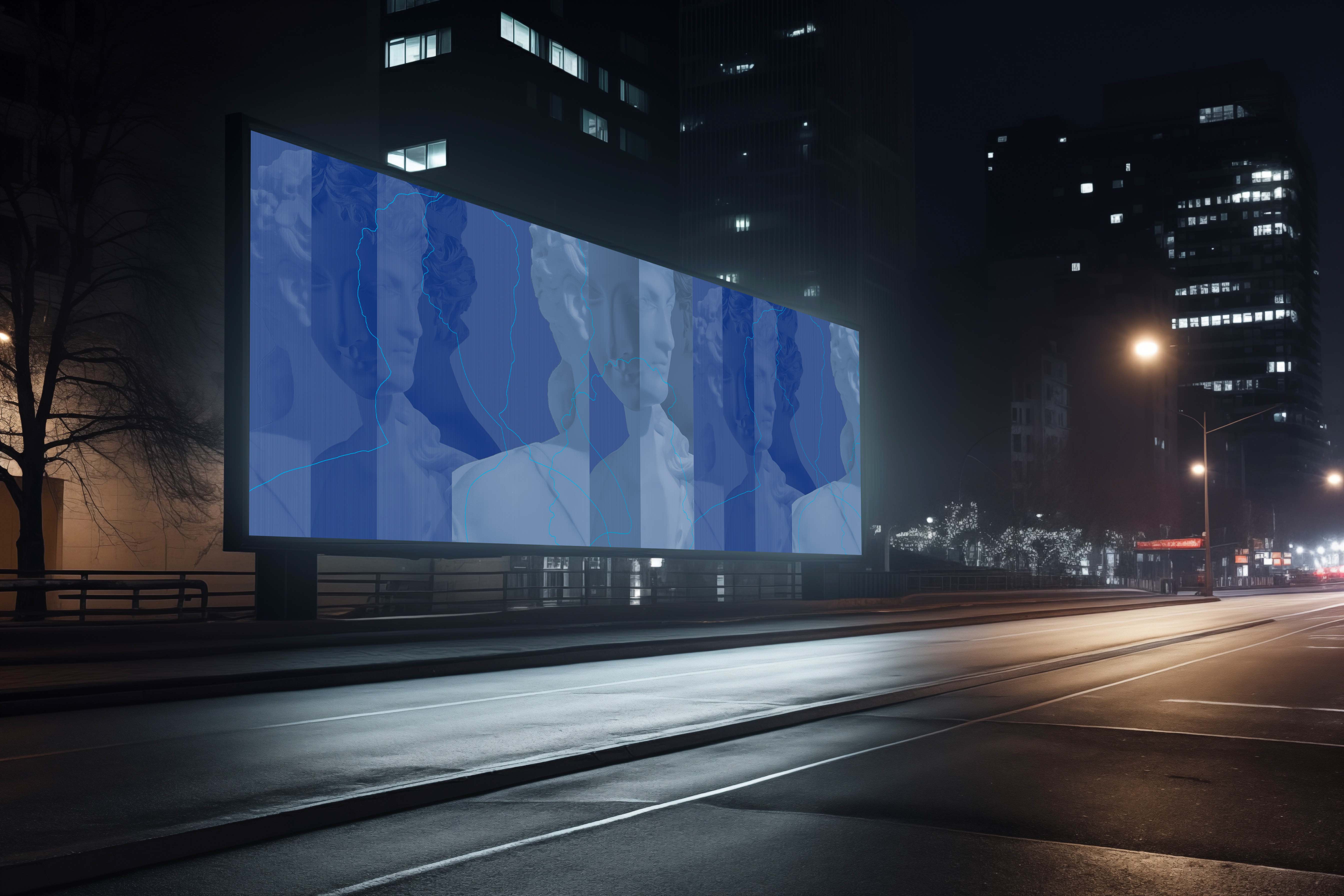 Image of Inversion in Indigo - Wallpaper Mural - Quick Ship