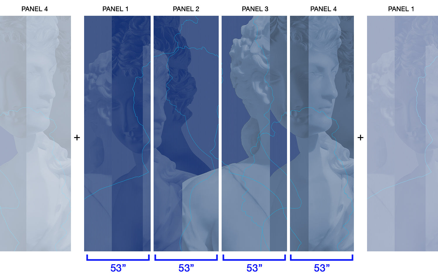 Image of Inversion in Indigo - Wallpaper Mural - Quick Ship