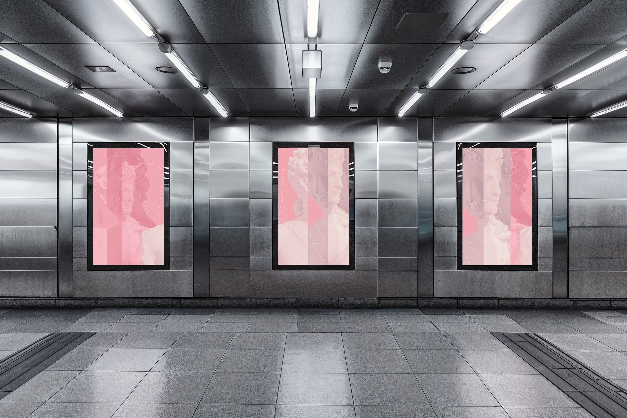 Image of Inversion in Pink- Wallpaper Mural - Quick Ship