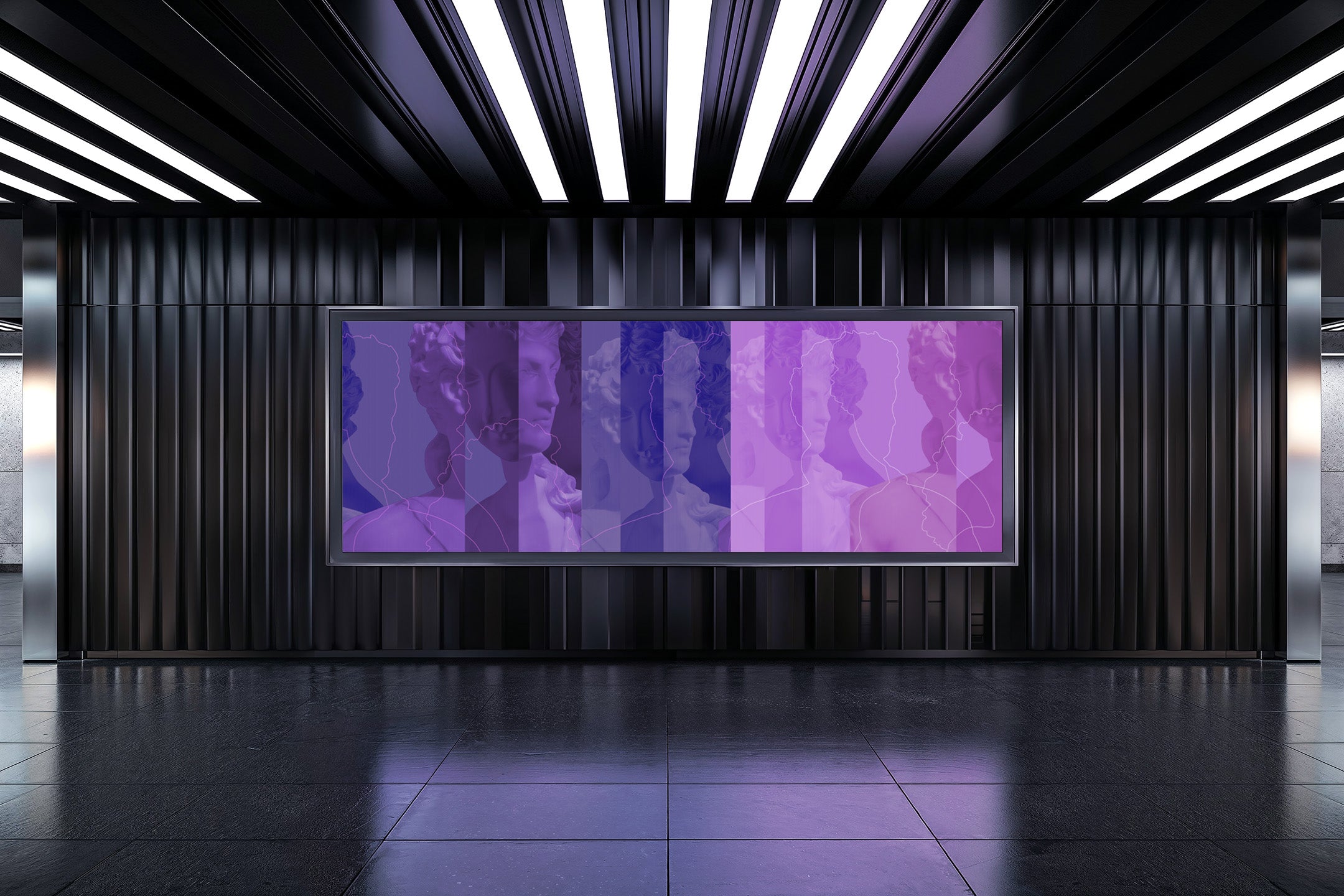 Image of Inversion in Violet - Wallpaper Mural - Quick Ship