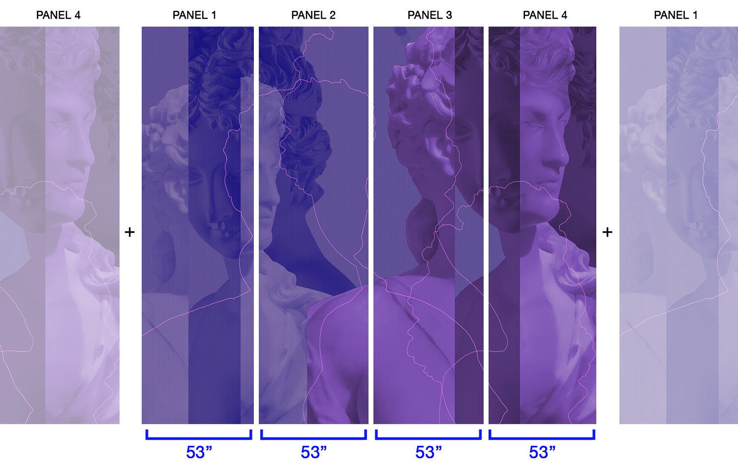 Image of Inversion in Violet - Wallpaper Mural - Quick Ship