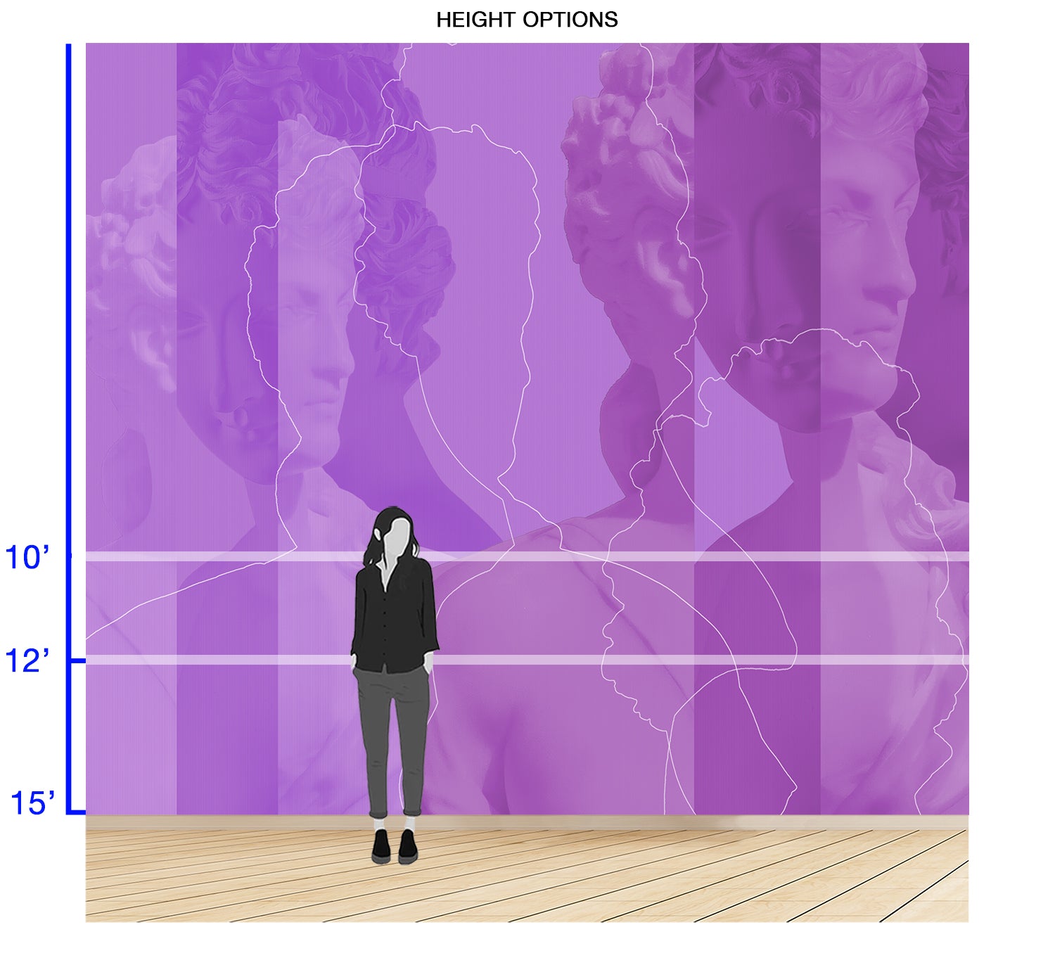 Image of Inversion in Digital Lavender - Wallpaper Mural - Quick Ship