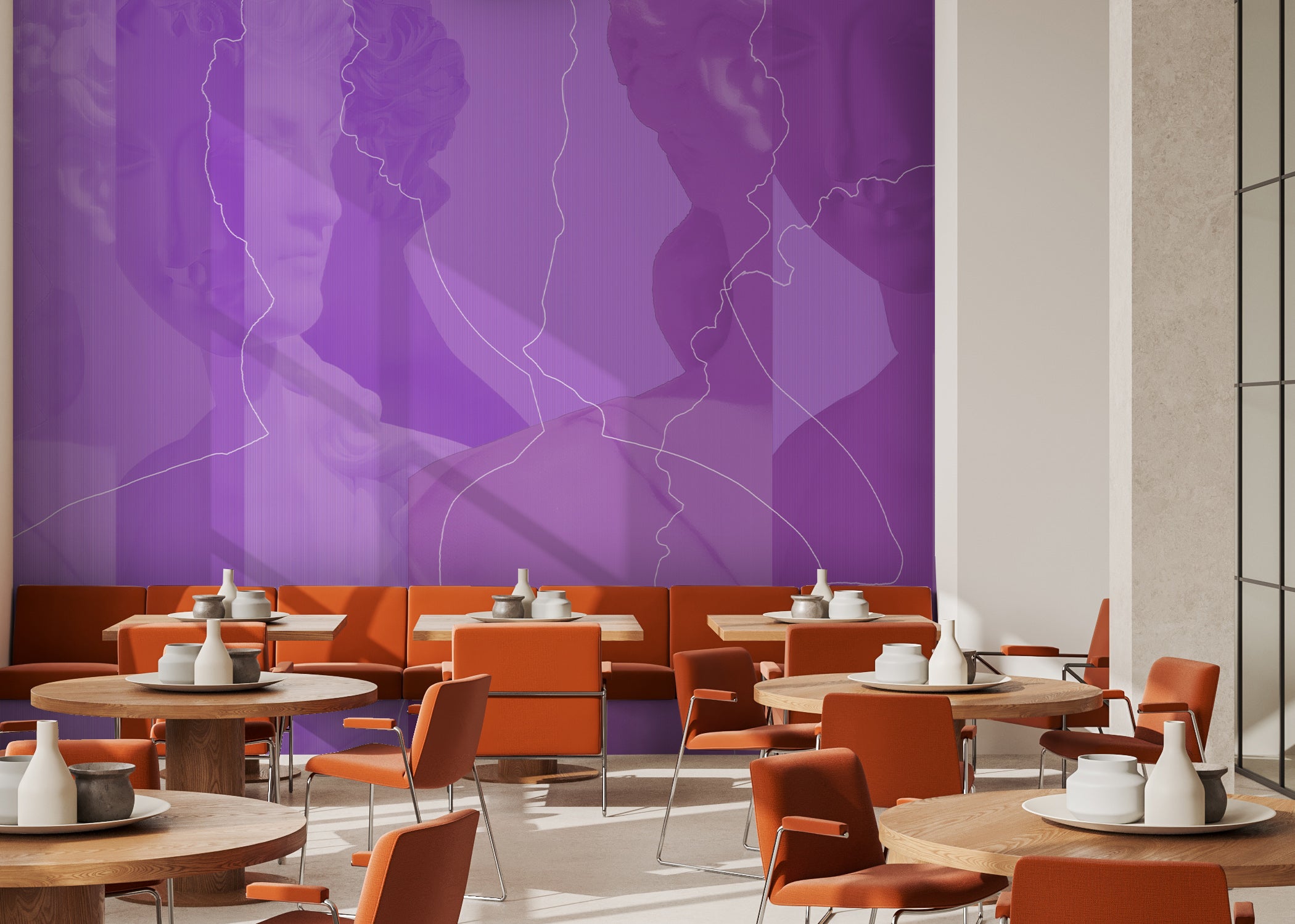 Image of Inversion in Digital Lavender - Wallpaper Mural - Quick Ship