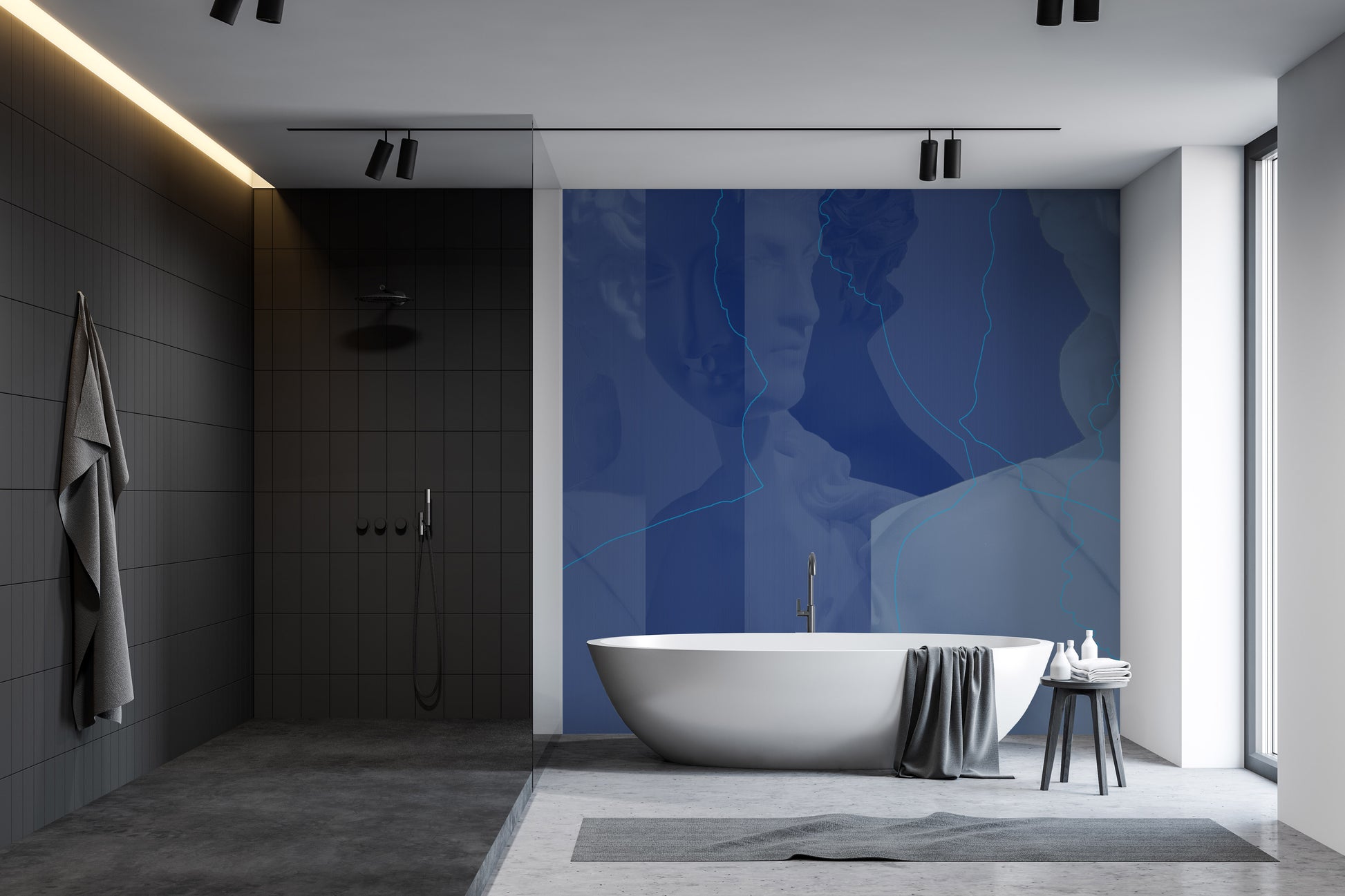 Inversion in Indigo - Wallpaper Mural - Quick Ship