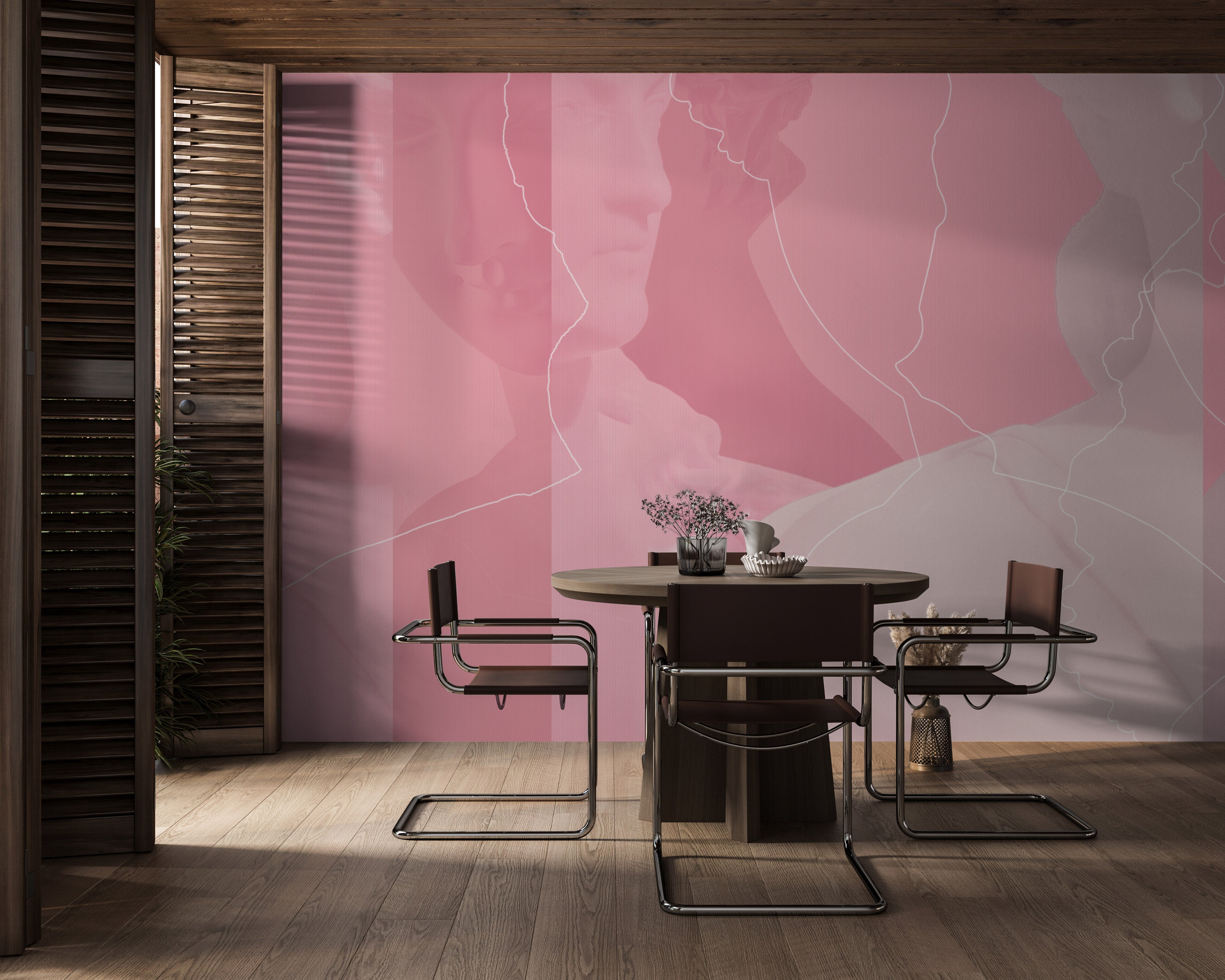 Image of Inversion in Pink- Wallpaper Mural - Quick Ship