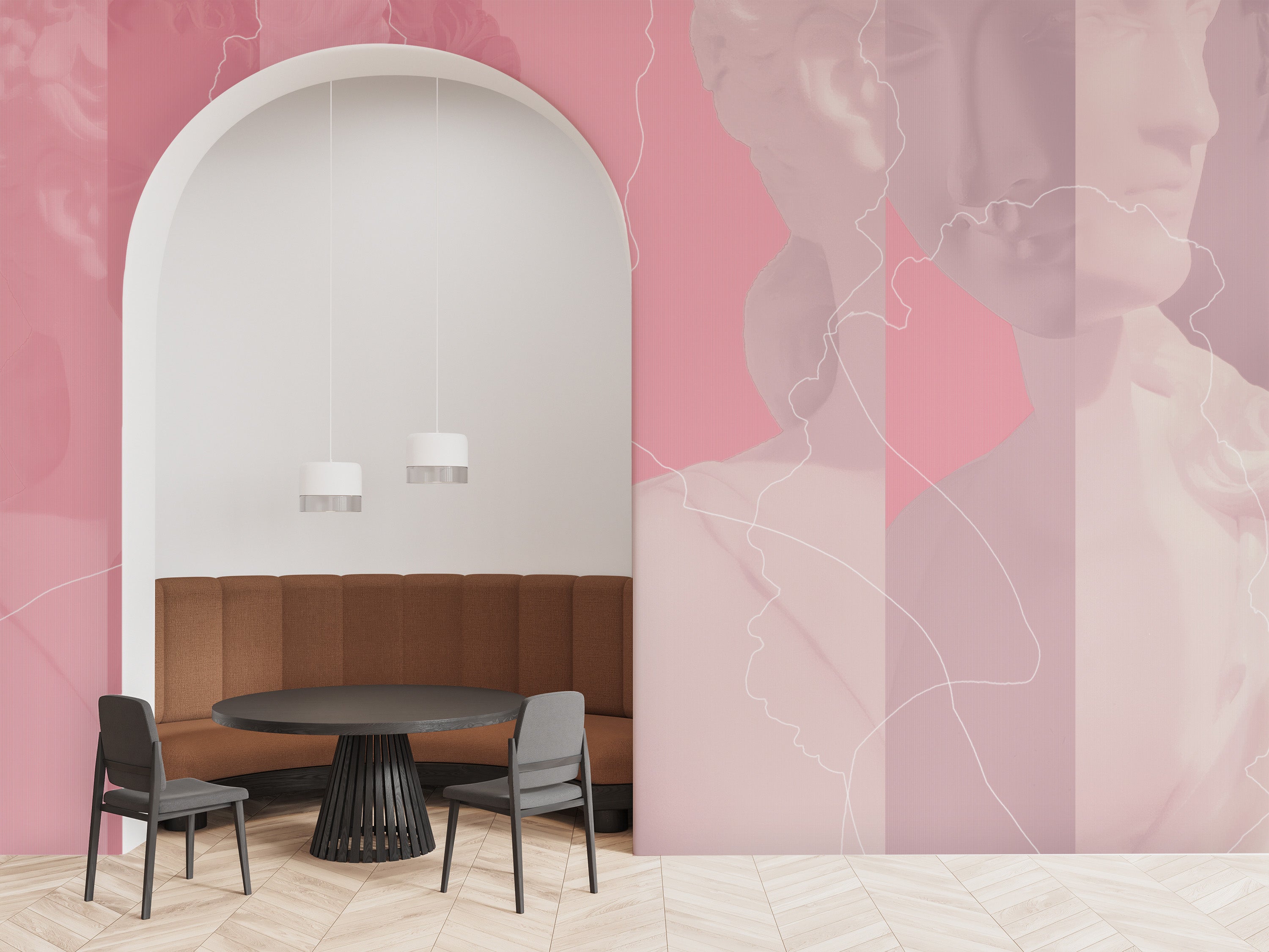 Image of Inversion in Pink- Wallpaper Mural - Quick Ship