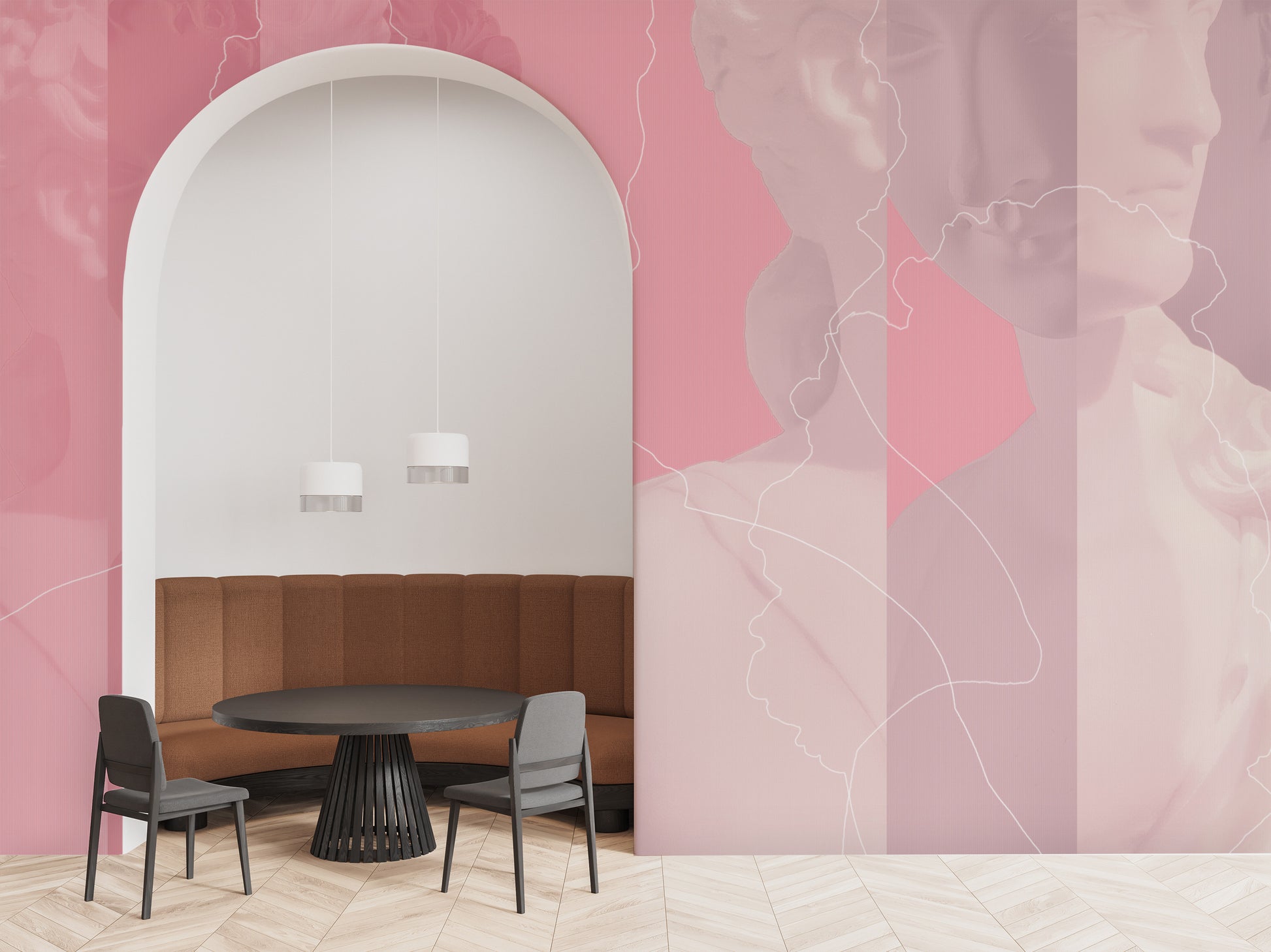 Inversion in Pink- Wallpaper Mural - Quick Ship