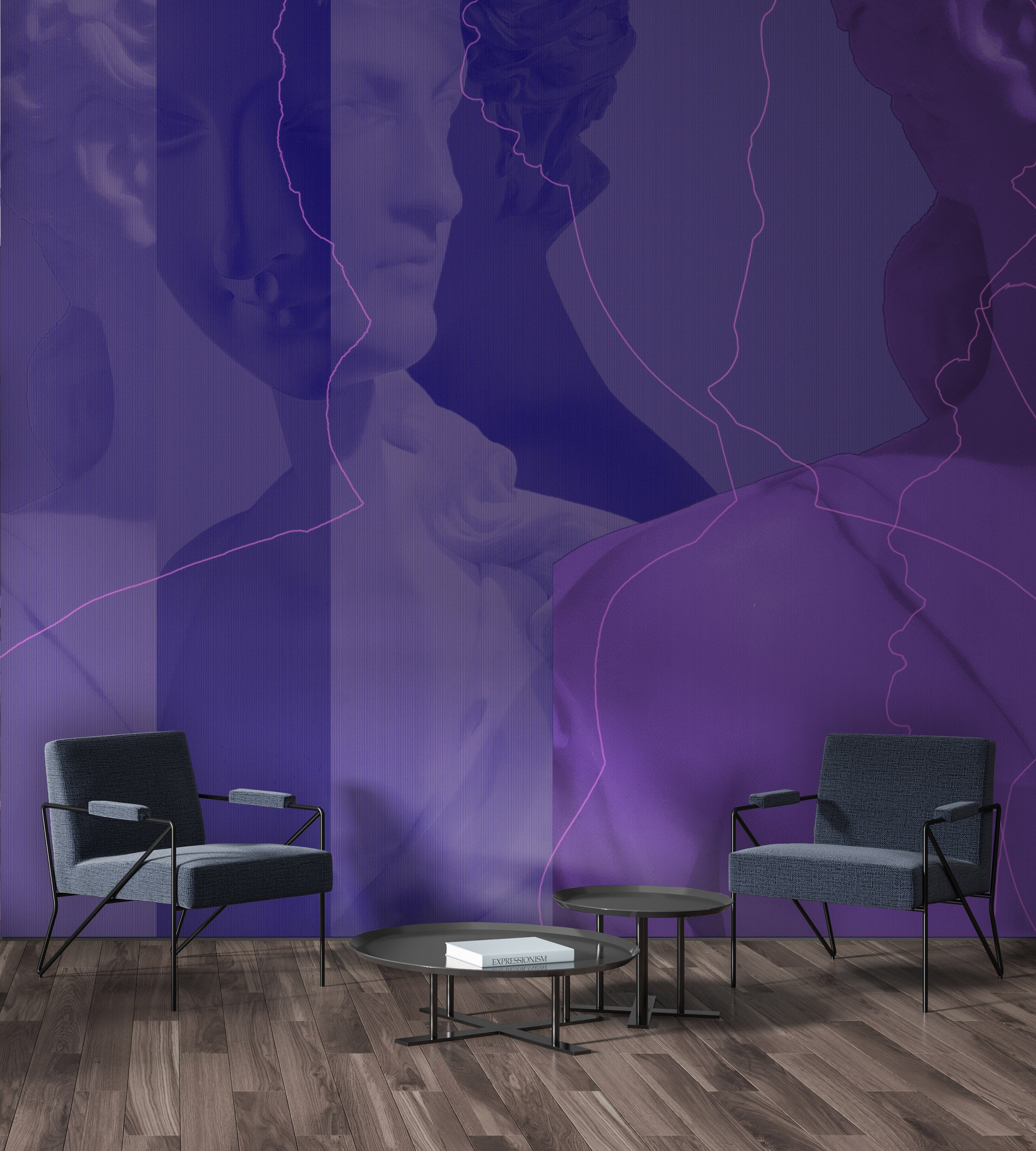 Image of Inversion in Violet - Wallpaper Mural - Quick Ship