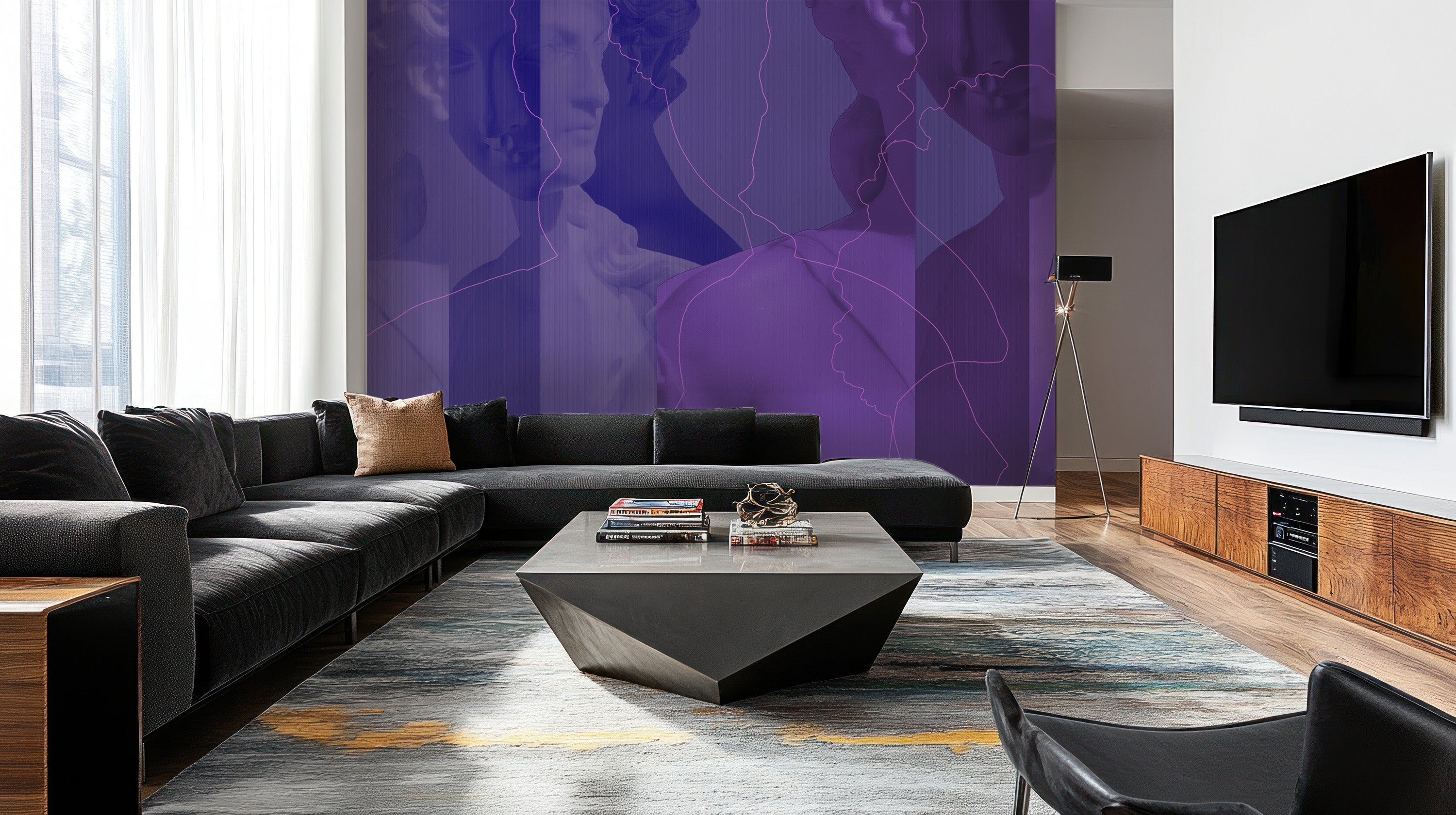 Image of Inversion in Violet - Wallpaper Mural - Quick Ship