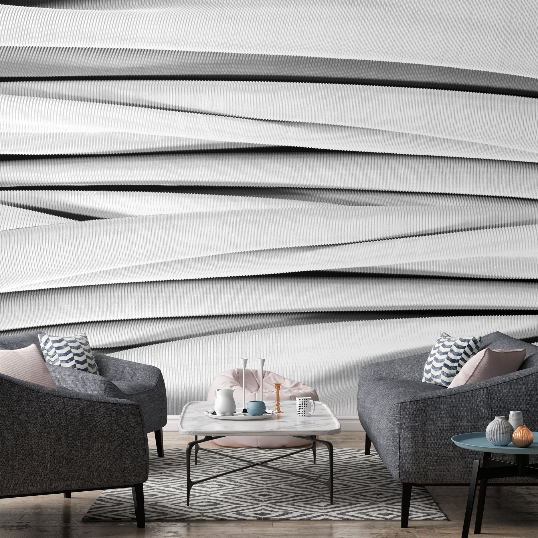 Image of Kauffer Argent Made to Measure Mural