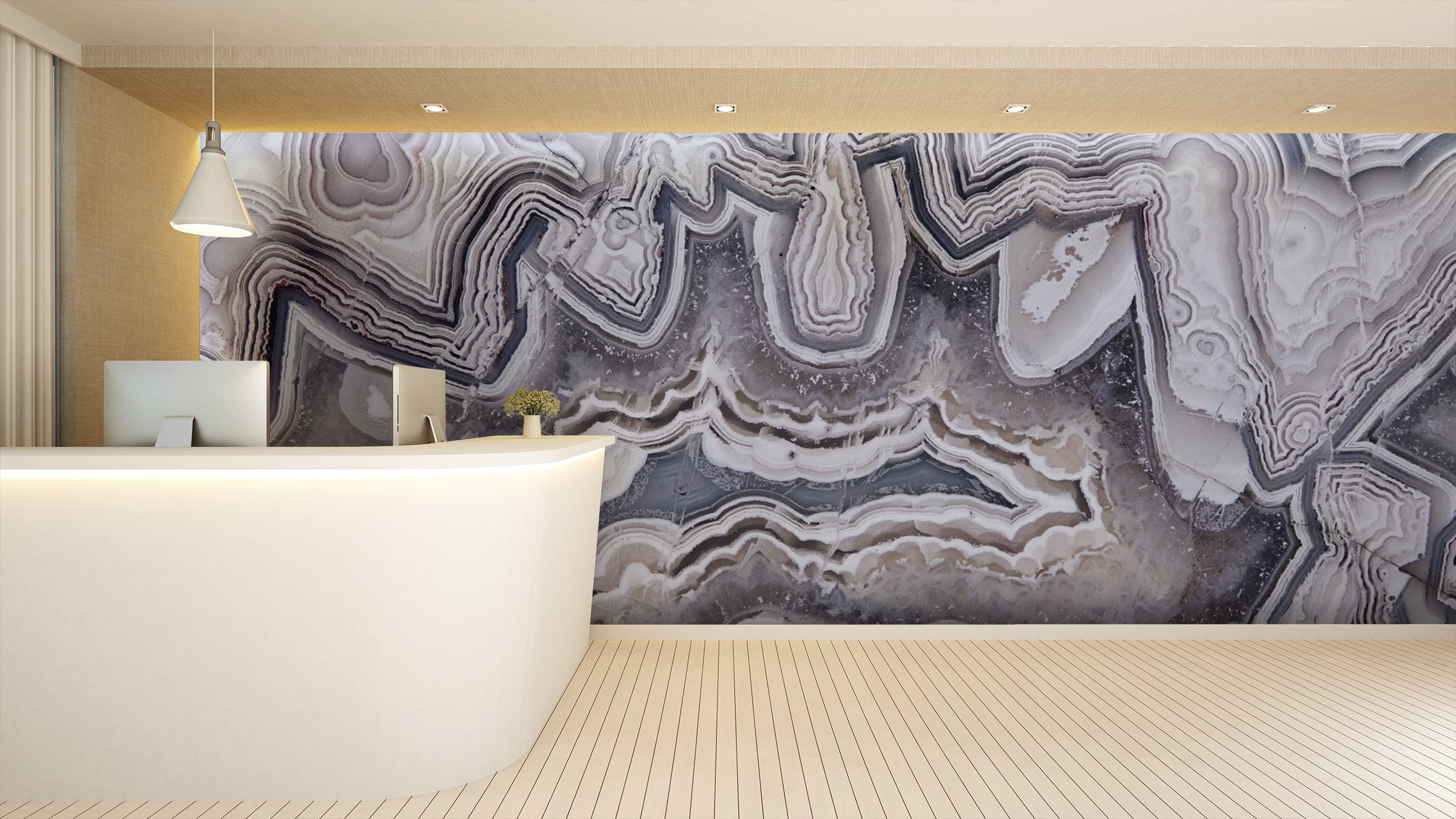 Image of Lace Agate in Carbon Made to Measure Mural
