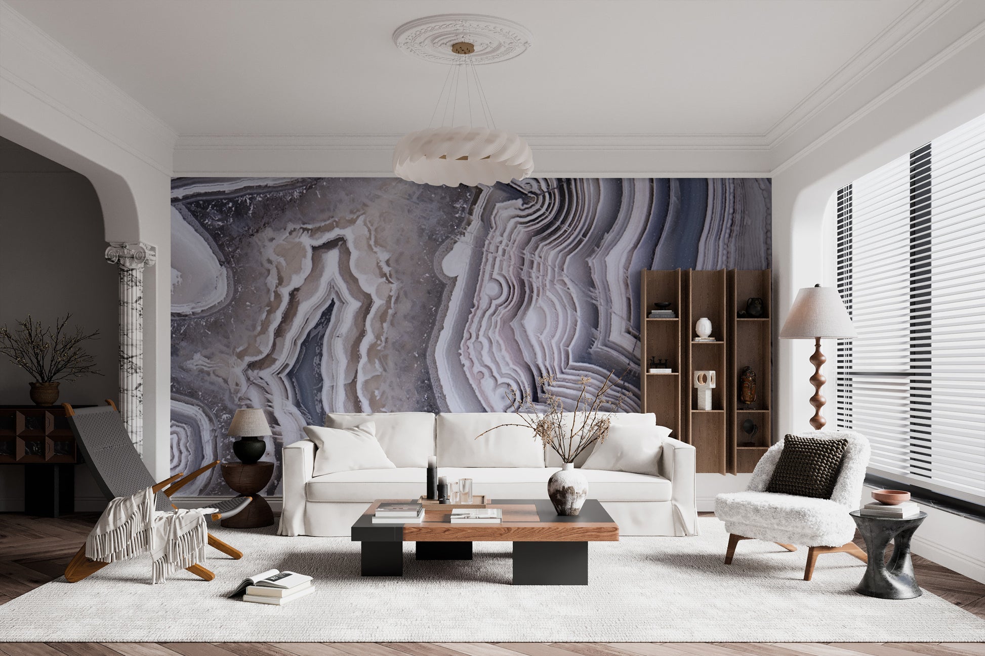 Lace Agate in Carbon Made to Measure Mural