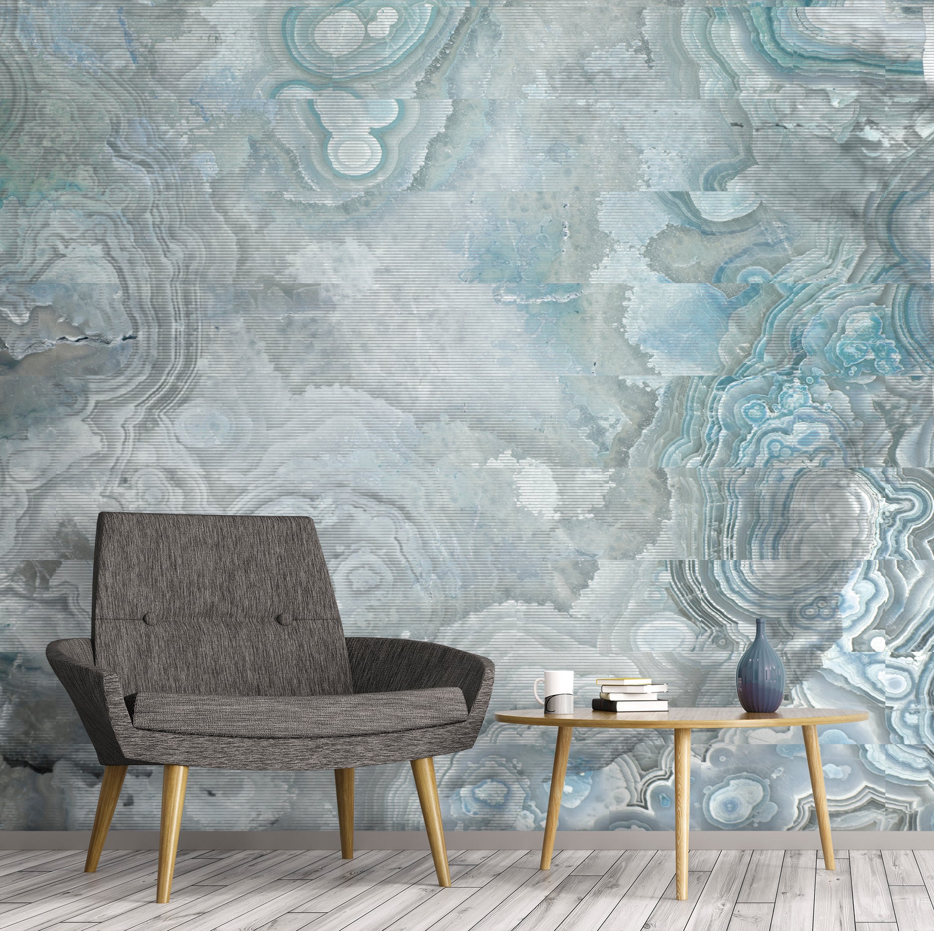 Lace Agate Glitch in Glacier Made to Measure Mural