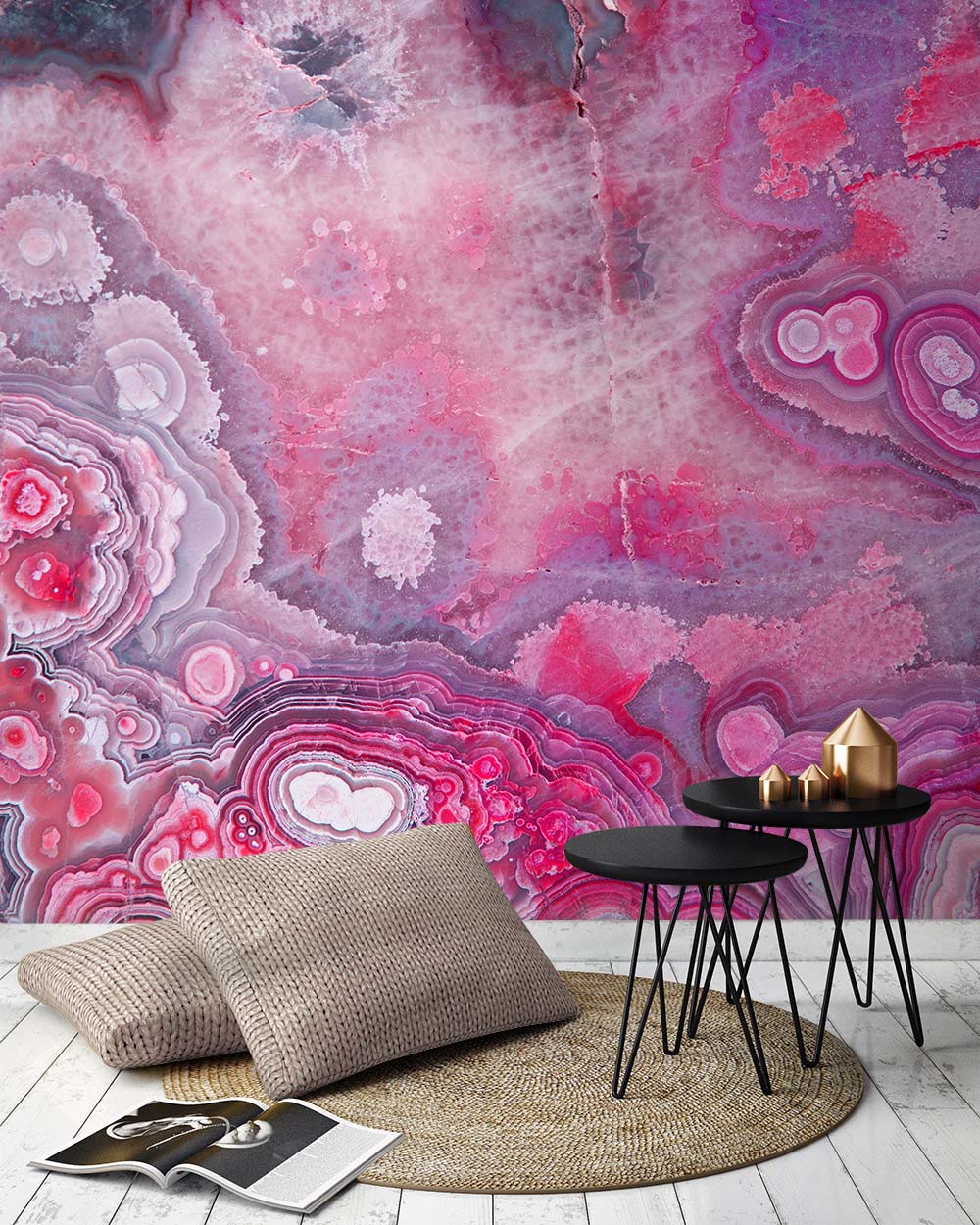 Lace Agate in Electric Pink Made to Measure Mural