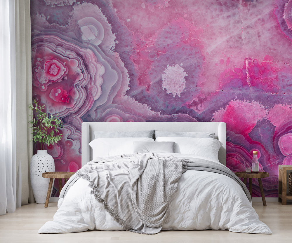 Lace Agate in Electric Pink Made to Measure Mural