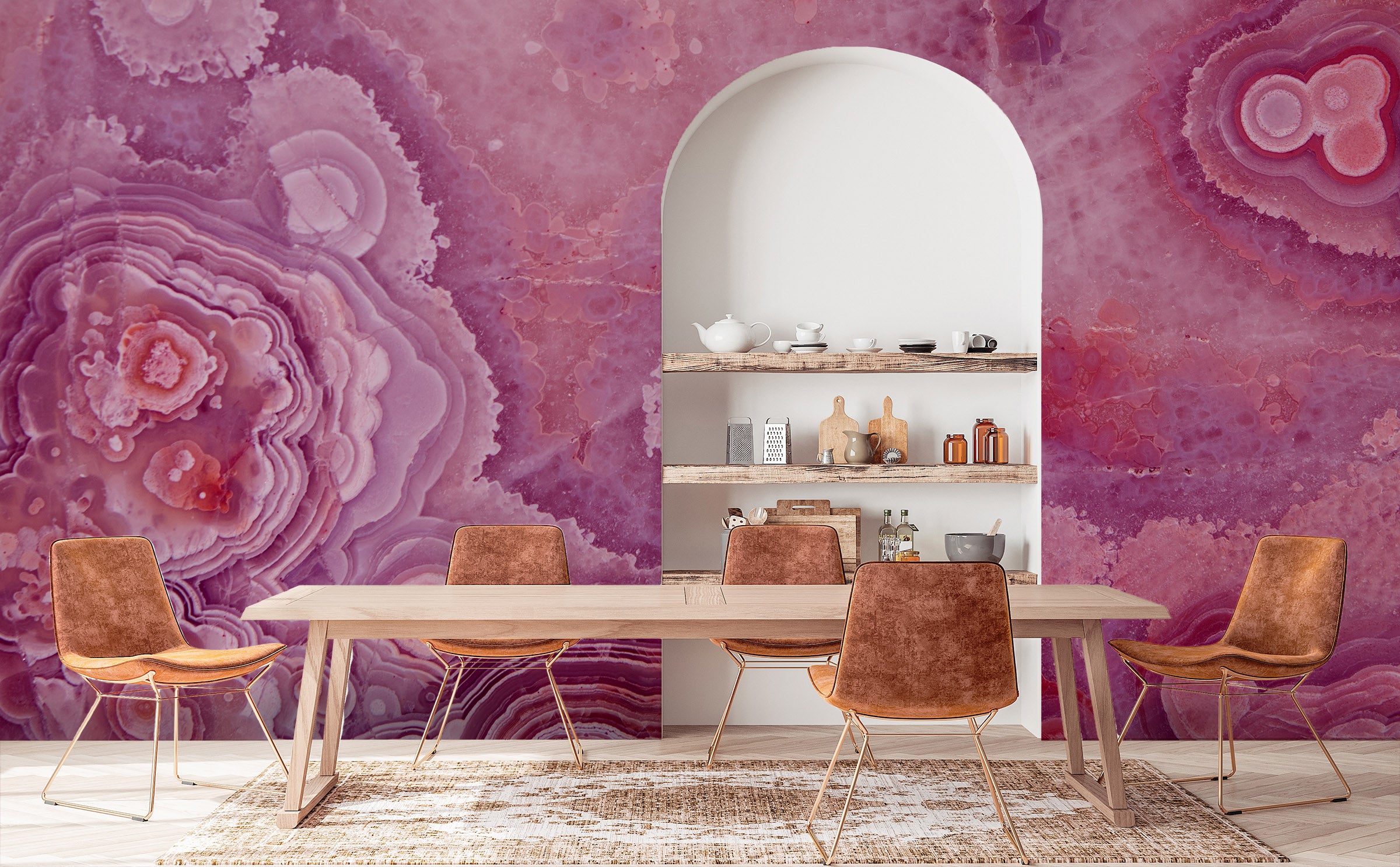 Image of Lace Agate in Rouge Made to Measure Mural