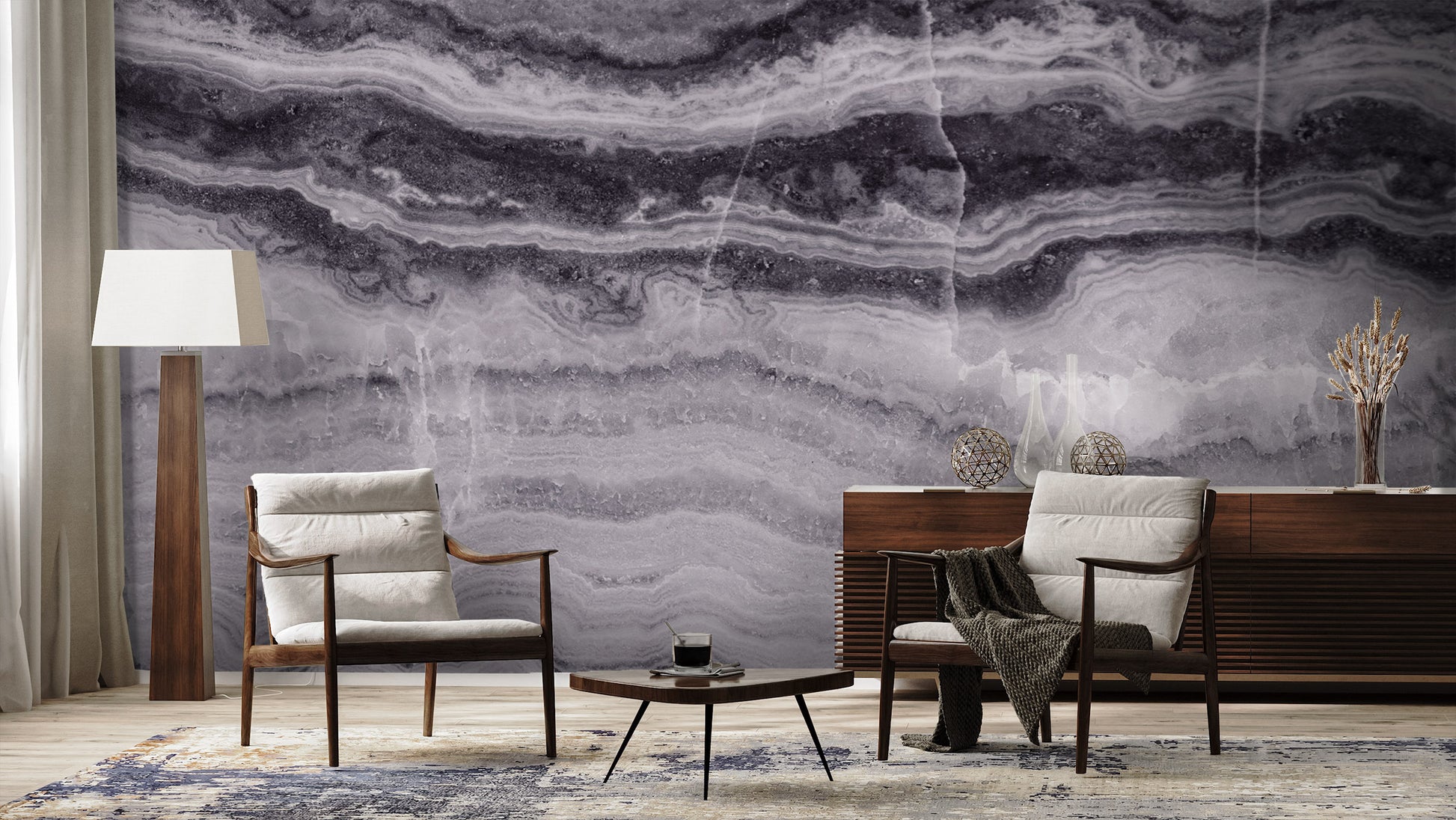 Lace Onyx in Noir Made to Meausre Mural