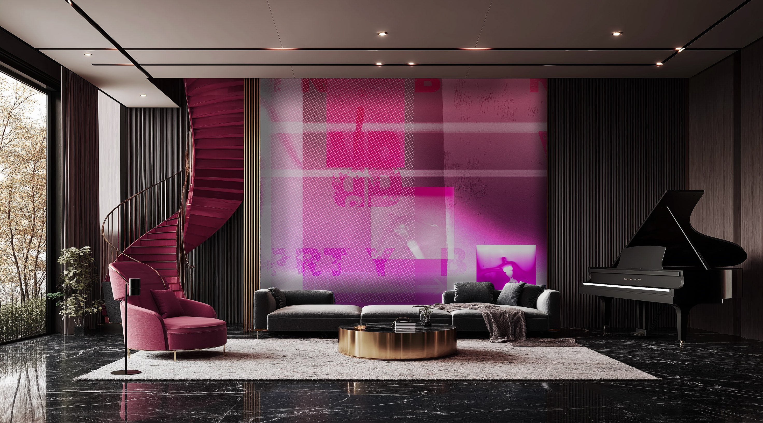 Image of Let's Go Party - Wallpaper Mural - Quick Ship Mural