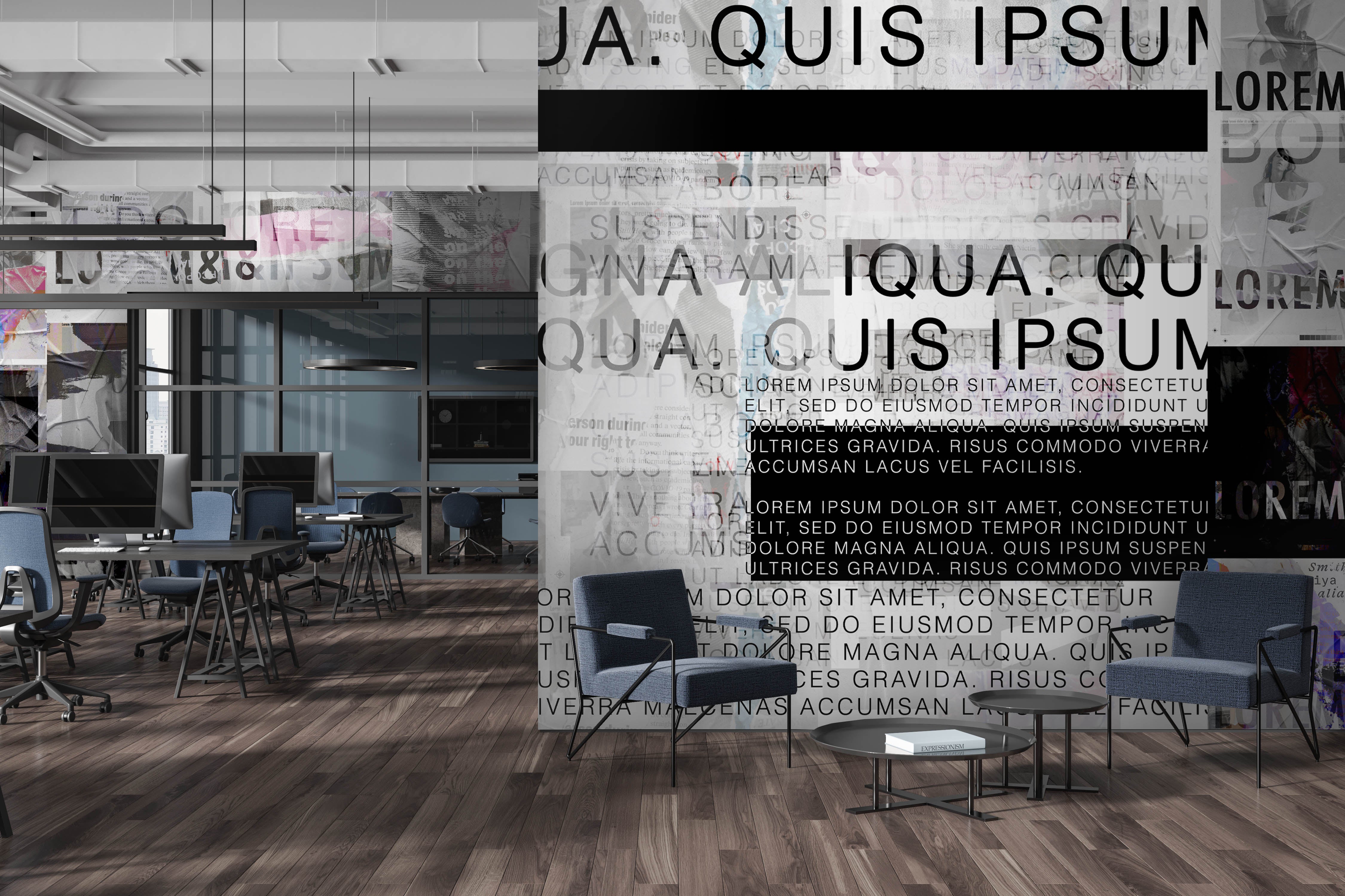 Image of Lorem Ipsum - Wallpaper Mural - Quick Ship