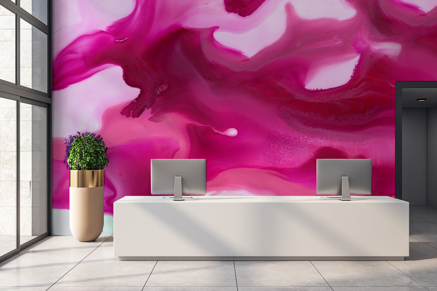 Magenta Swirl Made to Measure Mural