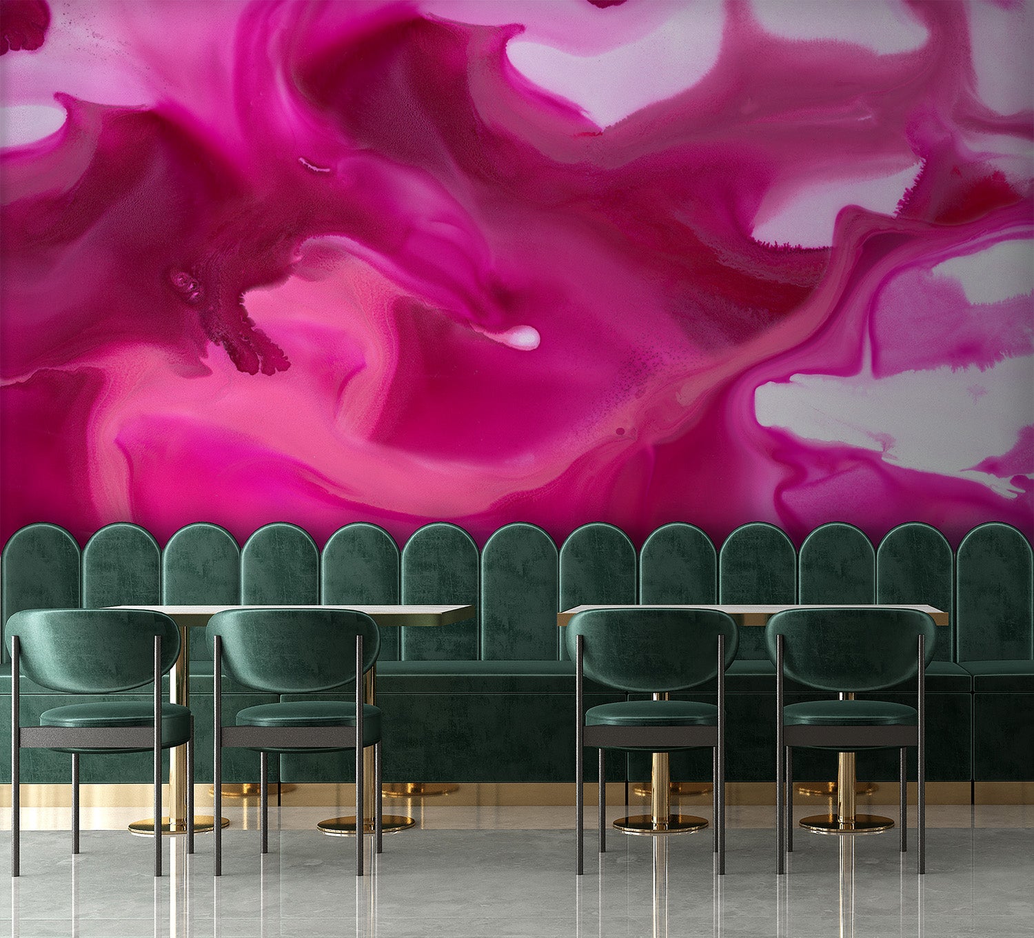 Image of Magenta Swirl Made to Measure Mural