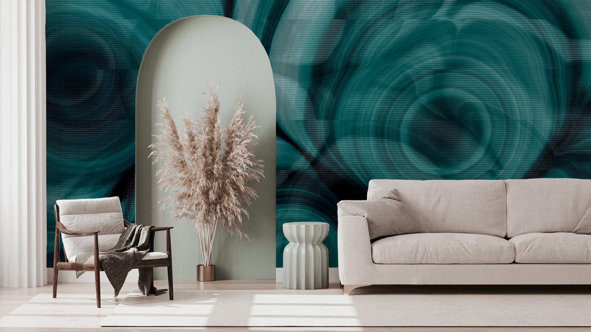 Malachite Glitch in Patina Made to Measure Mural