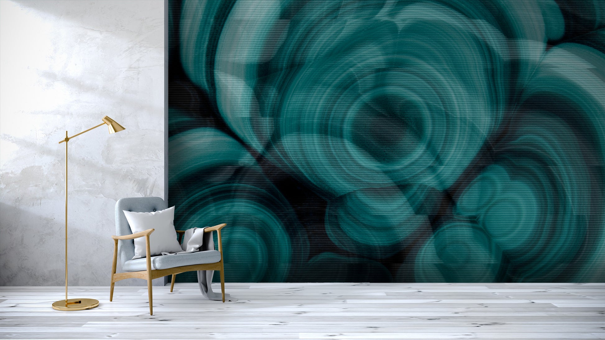 Malachite Glitch in Patina Made to Measure Mural