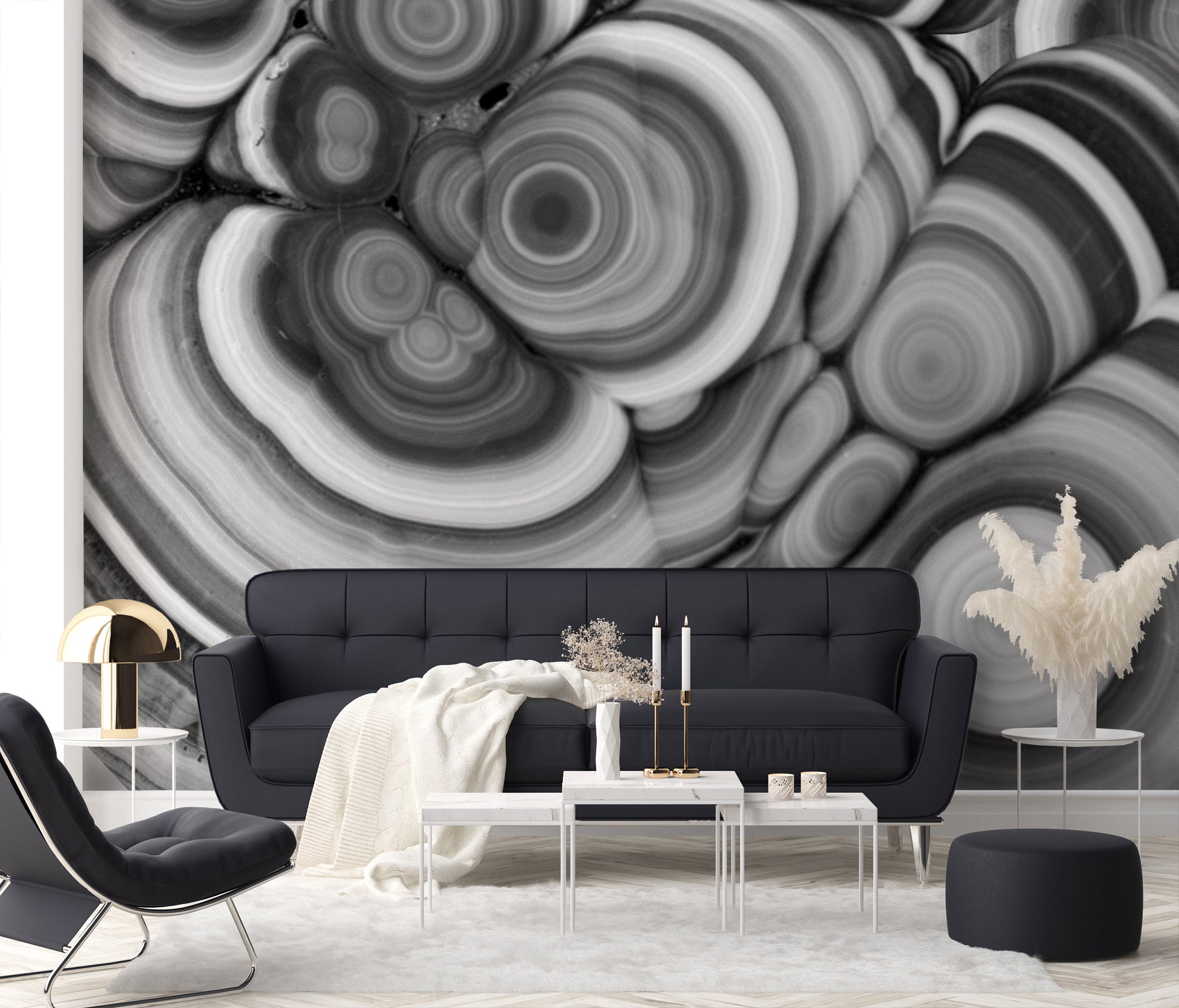 Image of Malachite in Noir Made to Measure Mural