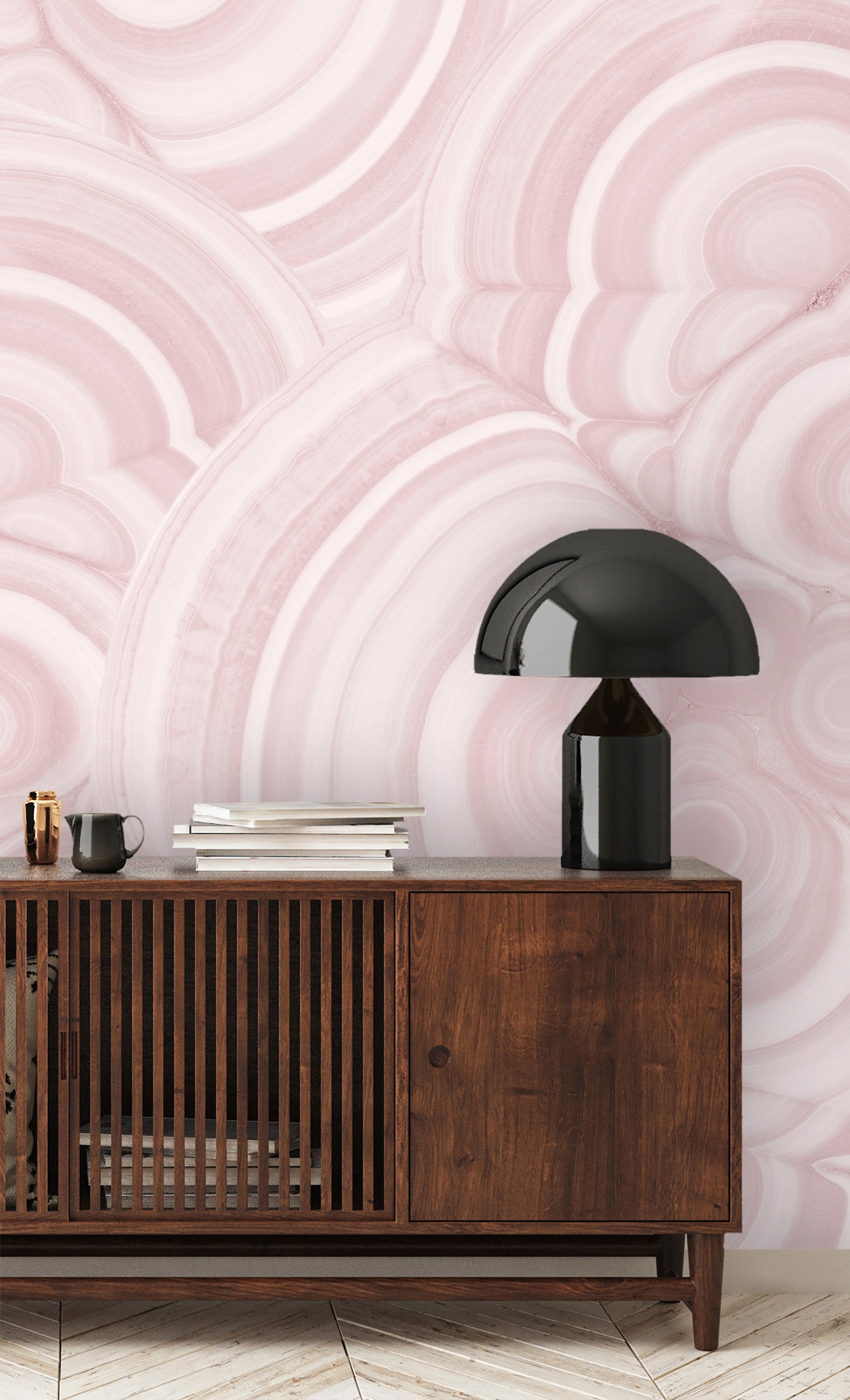 Malachite in Blush Made to Measure Mural