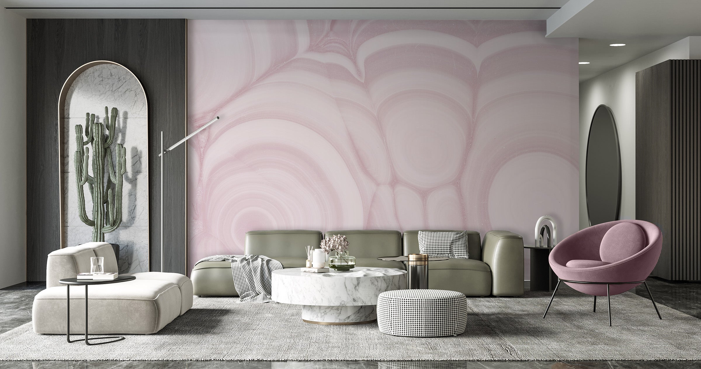 Image of Malachite in Blush Made to Measure Mural