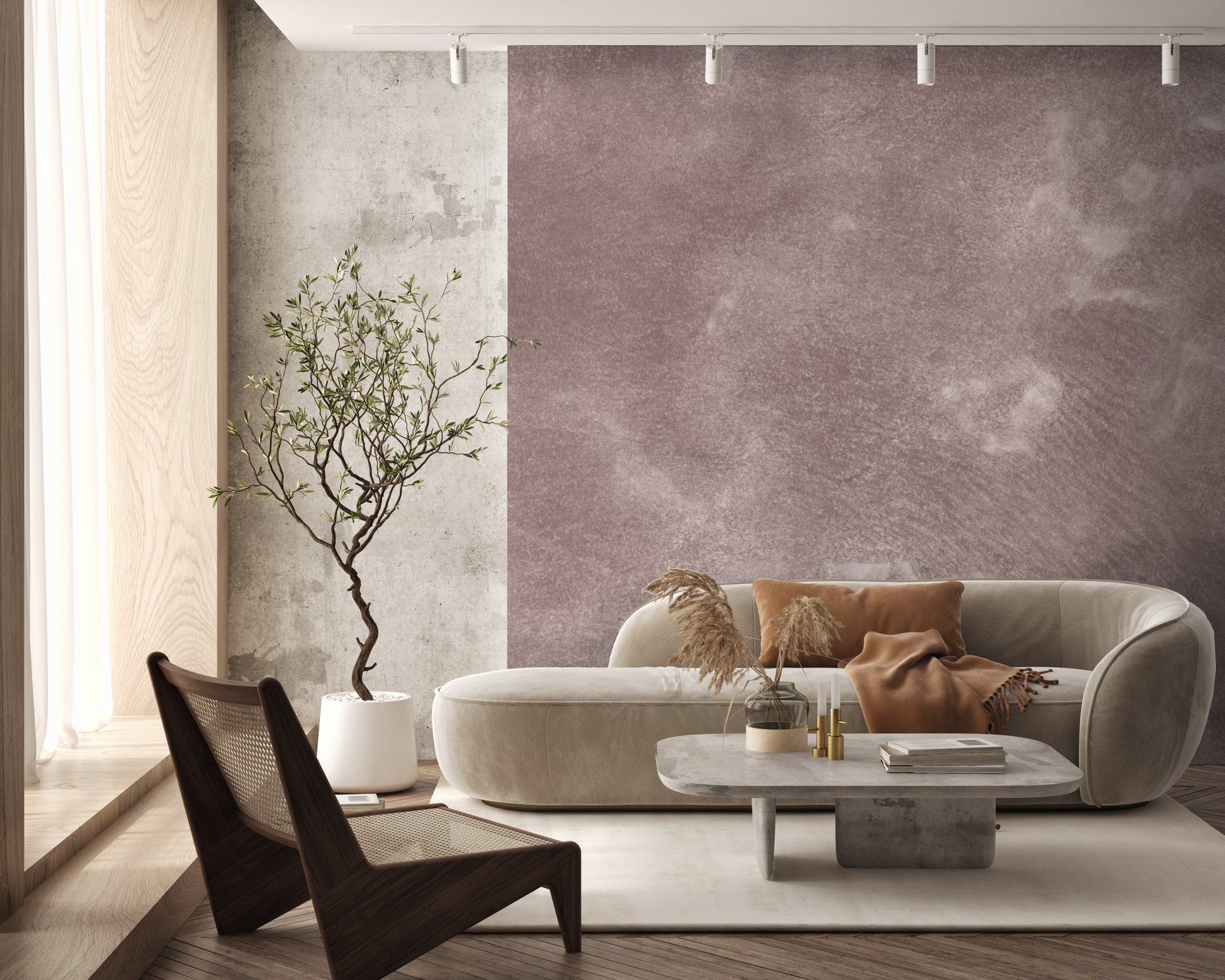Mammoth in Rosewater - Wallpaper Mural - Quick Ship