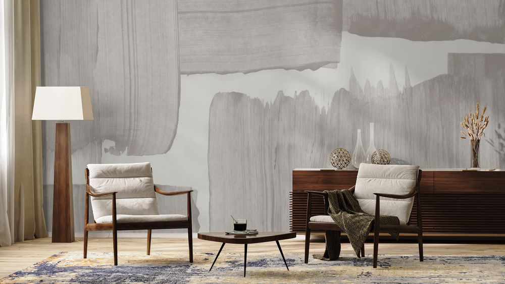 Mariposa in Pebble - Wallpaper Mural - Quick Ship