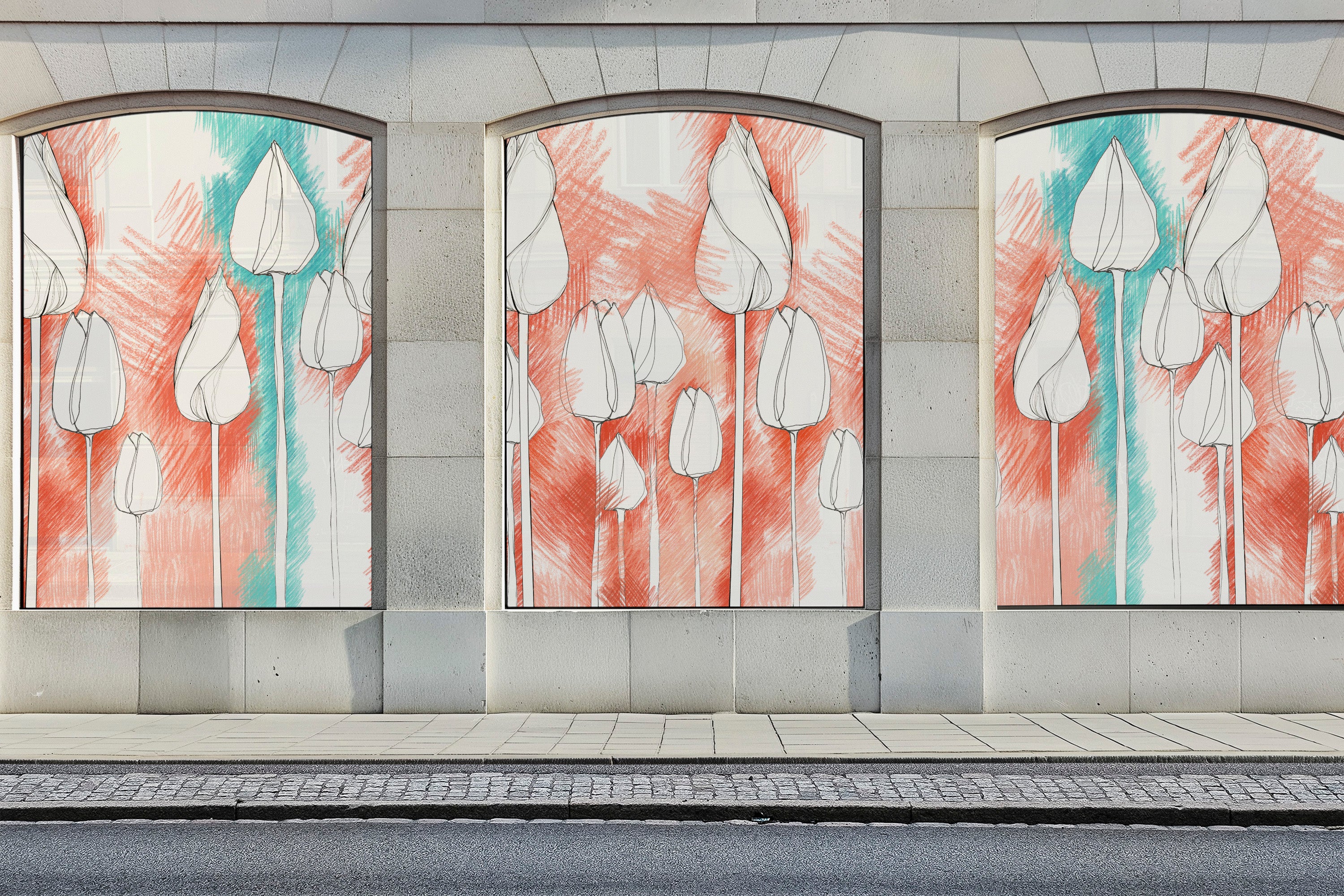 Image of Matriarchy in Coral - Wallpaper Mural - Quick Ship