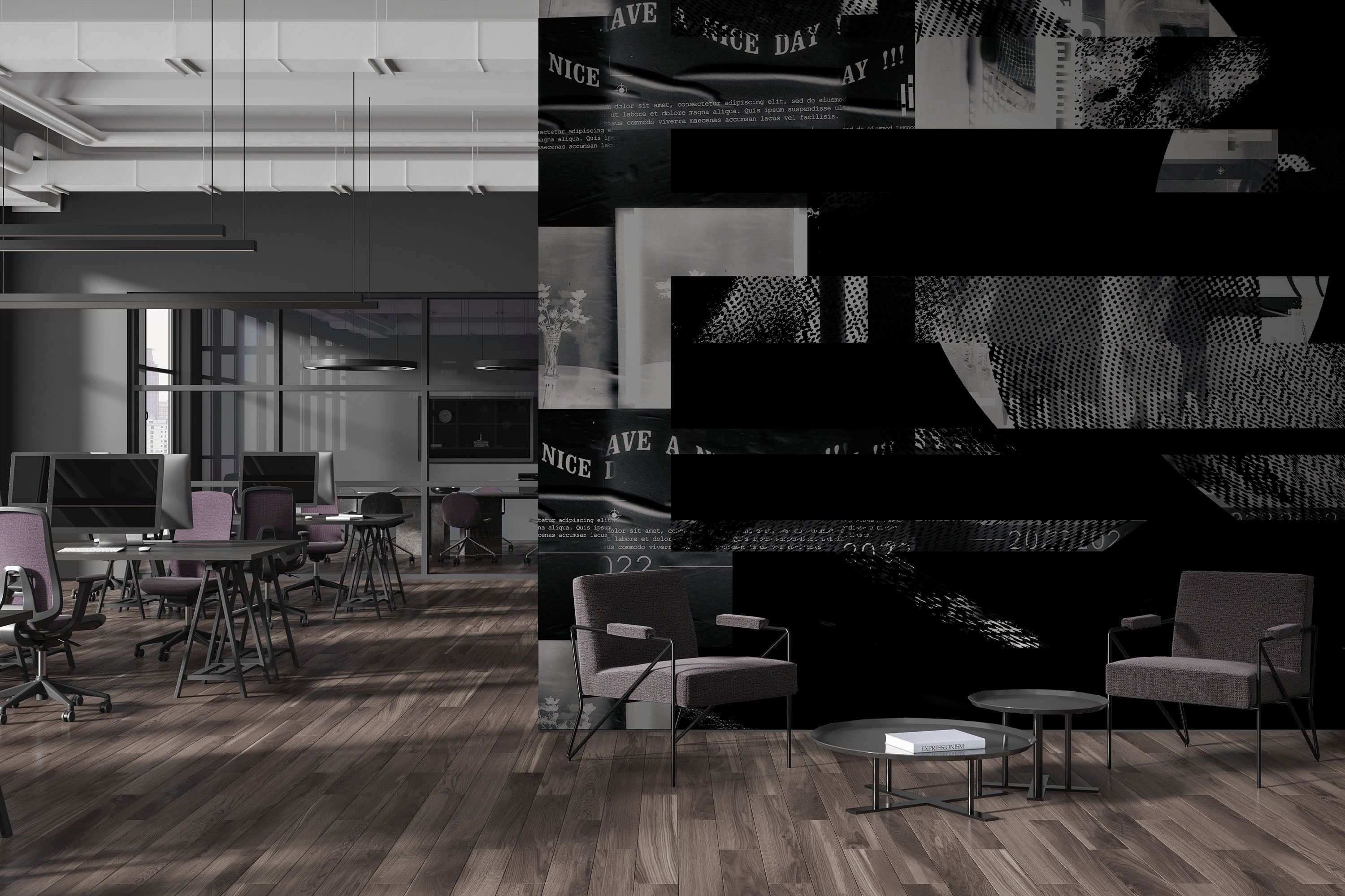 Image of Catalyze in Black - Wallpaper Mural - Quick Ship