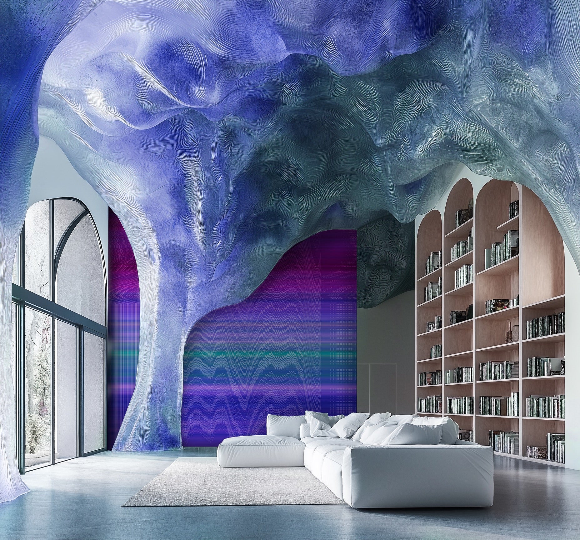 Image of Moire Malfunction in Digital Lavender - Wallpaper Mural - Quick Ship