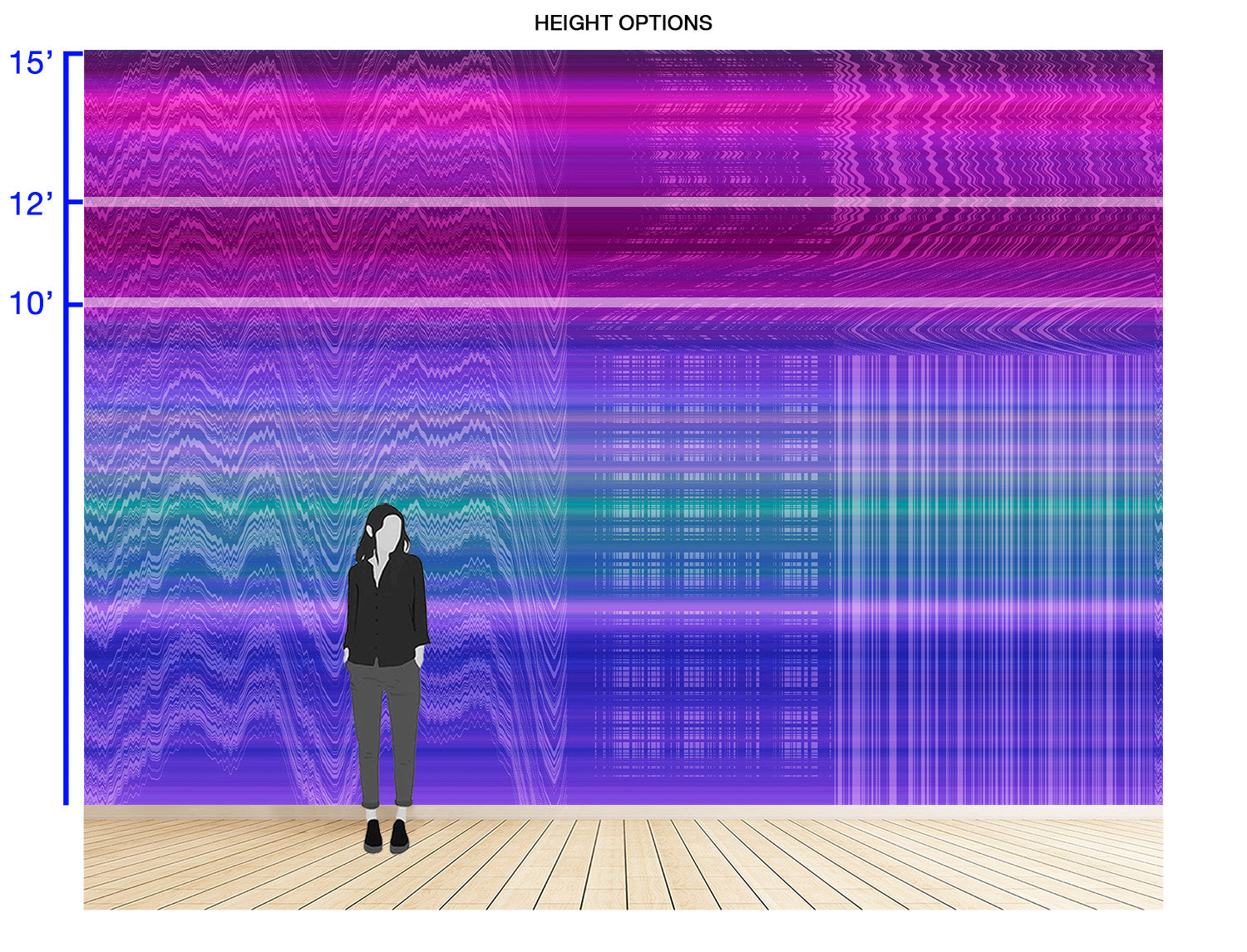 Image of Moire Malfunction in Digital Lavender - Wallpaper Mural - Quick Ship