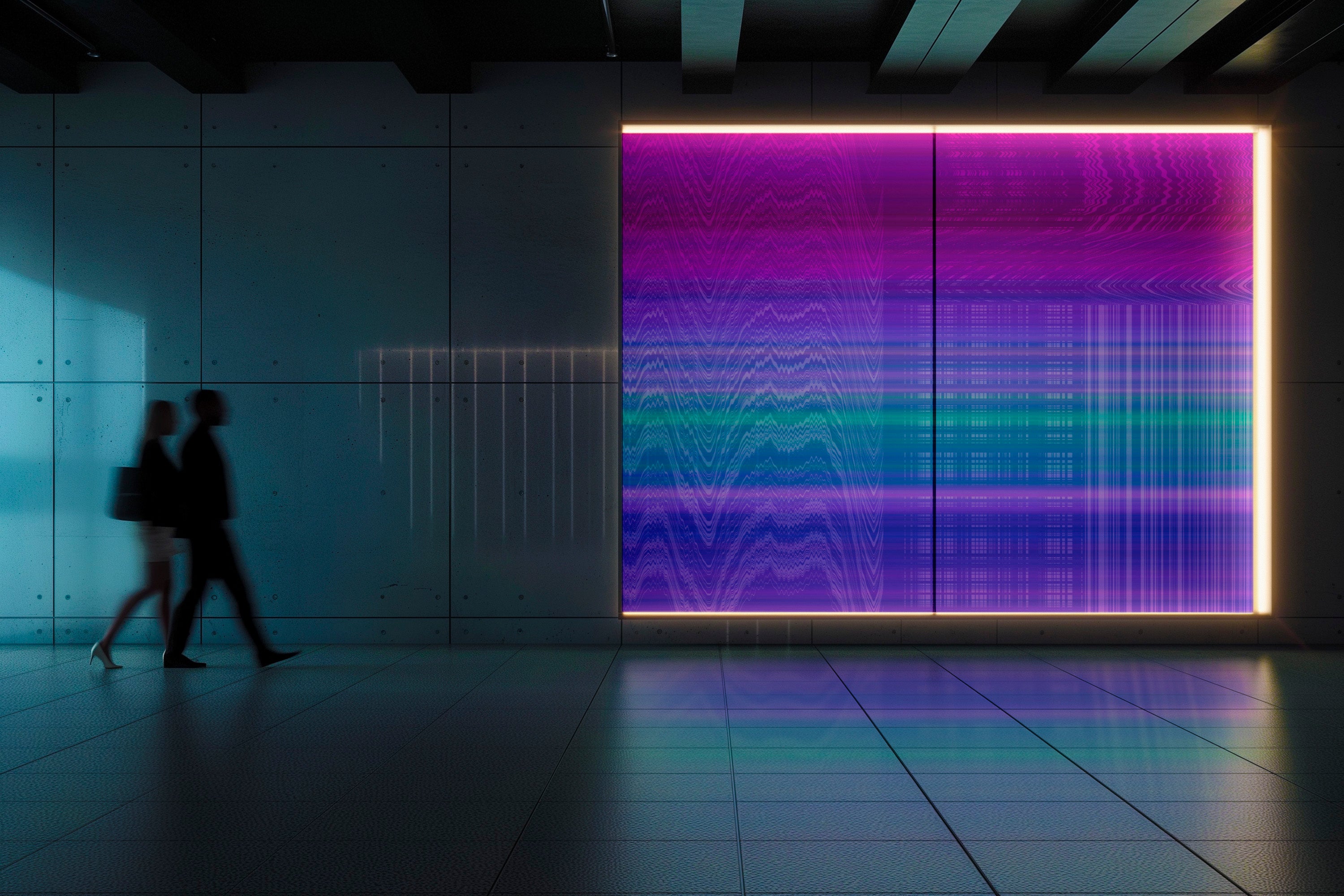 Image of Moire Malfunction in Digital Lavender - Wallpaper Mural - Quick Ship
