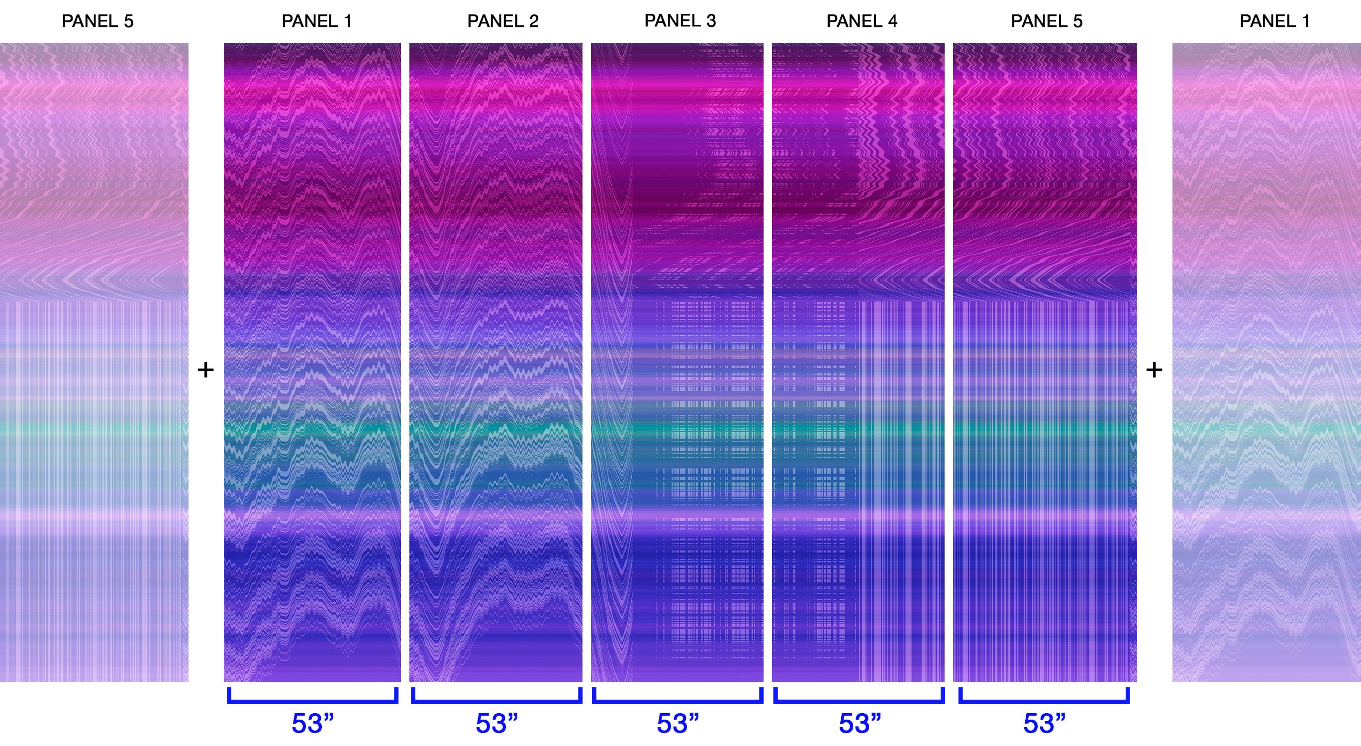 Image of Moire Malfunction in Digital Lavender - Wallpaper Mural - Quick Ship