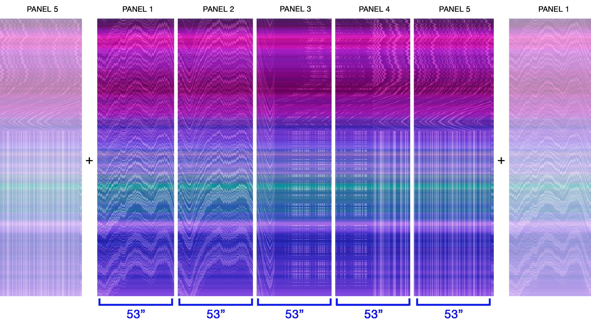 Moire Malfunction in Digital Lavender - Wallpaper Mural - Quick Ship