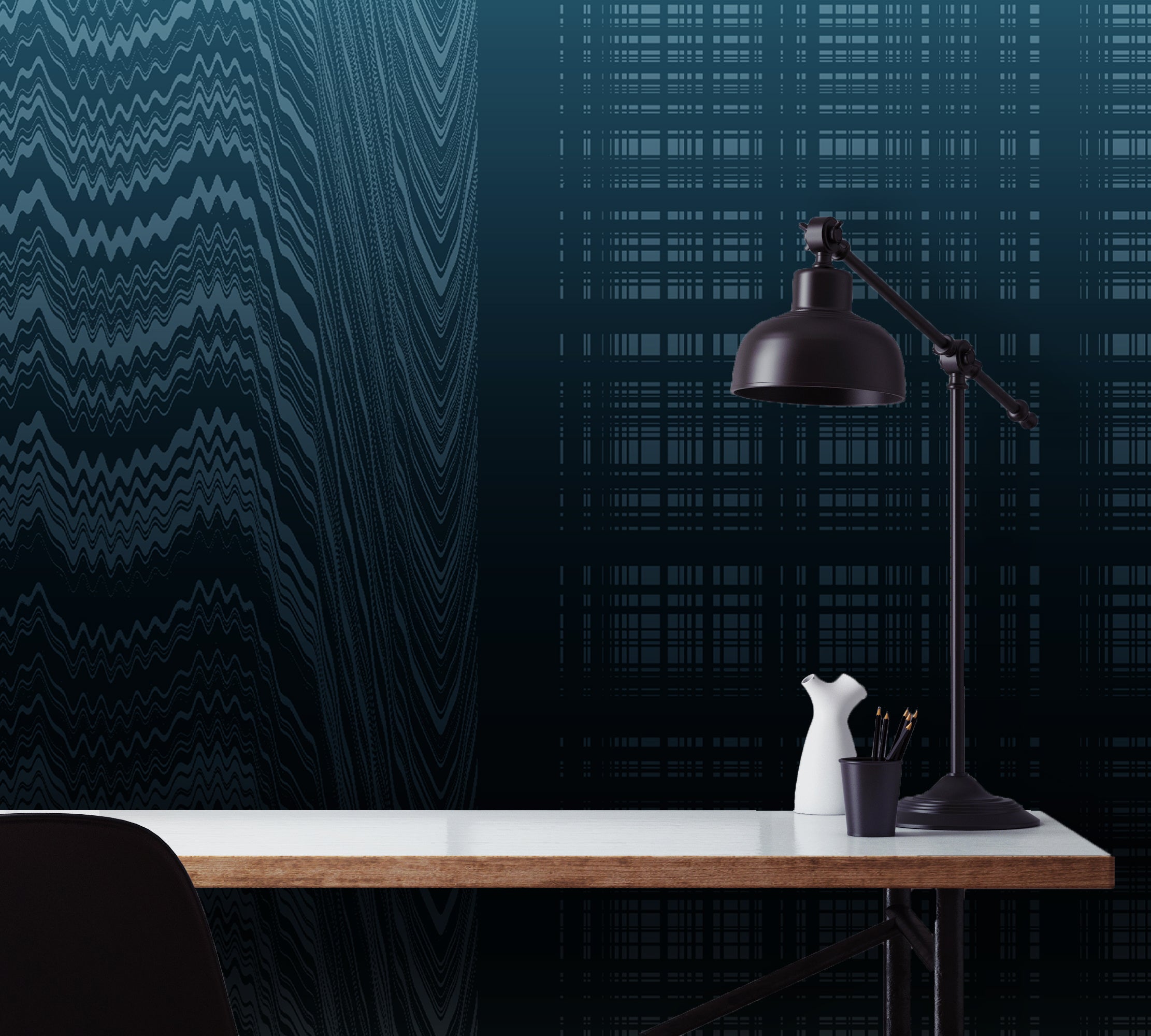 Image of Moire Malfunction in Green - Wallpaper Mural - Quick Ship