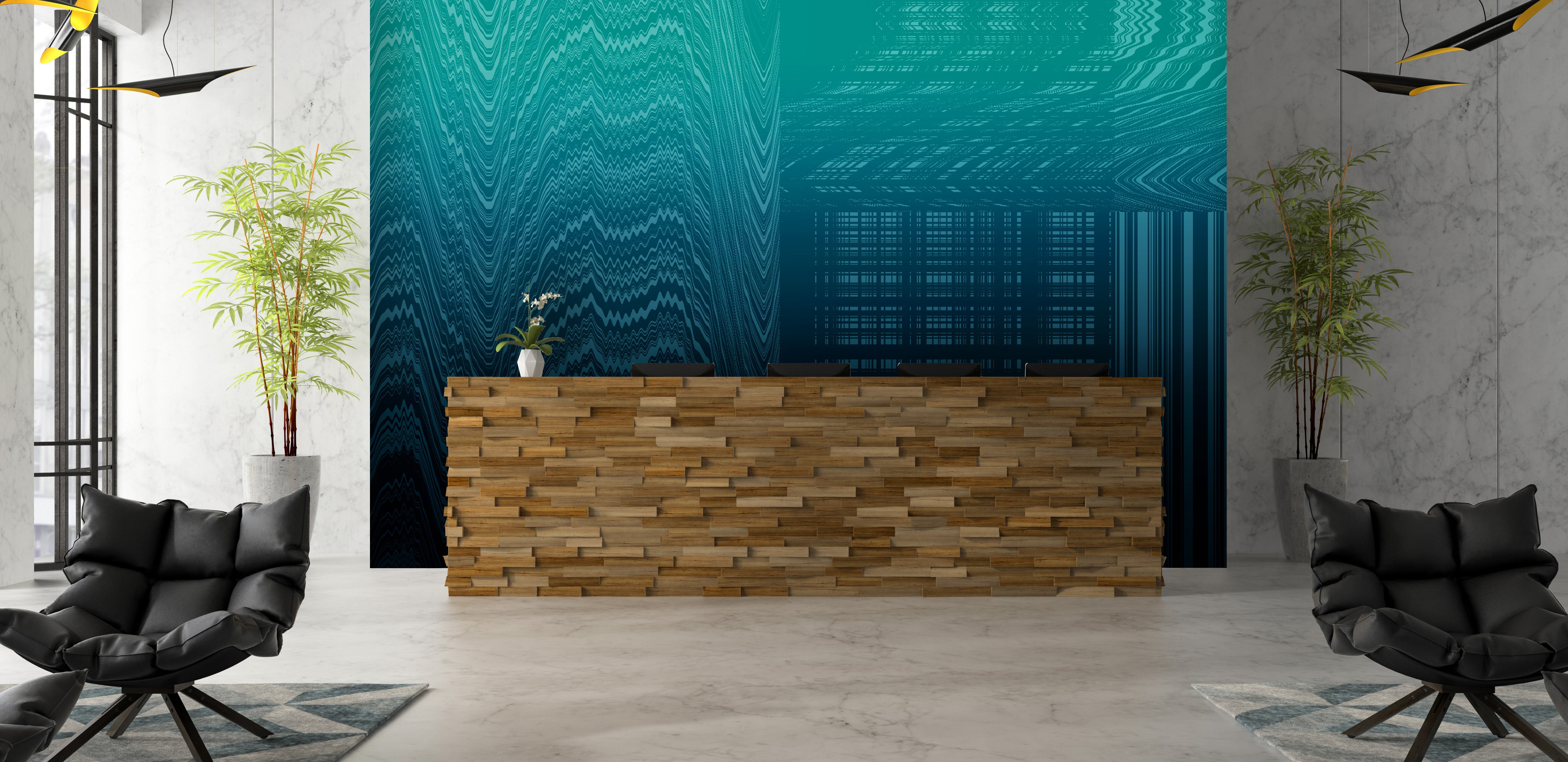 Image of Moire Malfunction in Green - Wallpaper Mural - Quick Ship