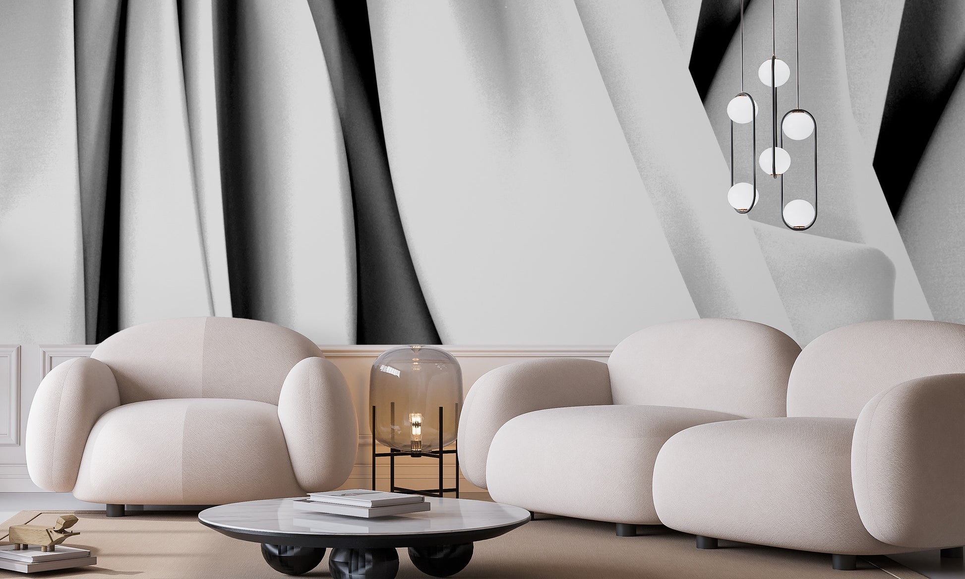 Montaigne Argent Made to Measure Mural