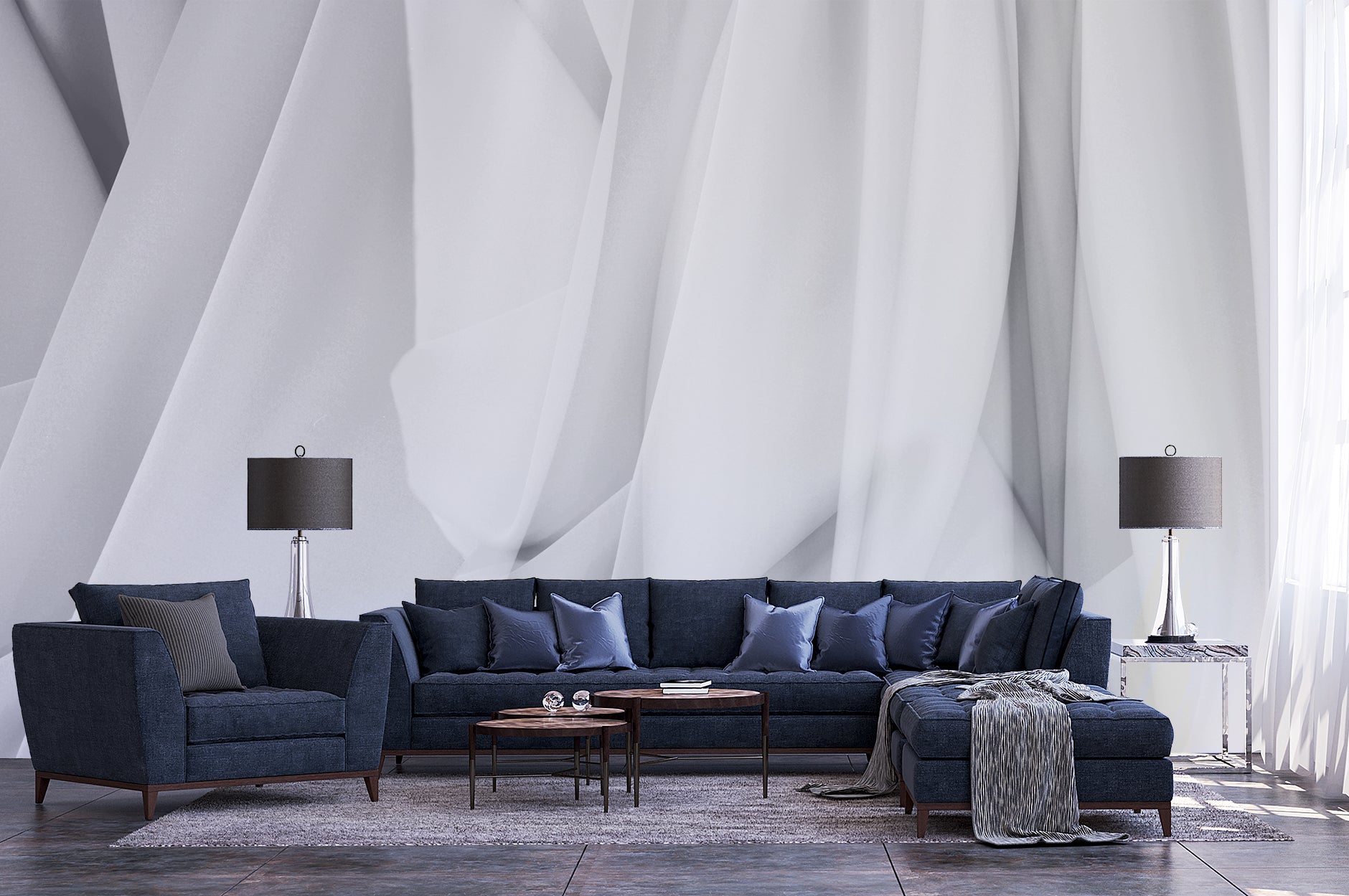 Image of Montaigne Moderne Blanc Made to Measure Mural