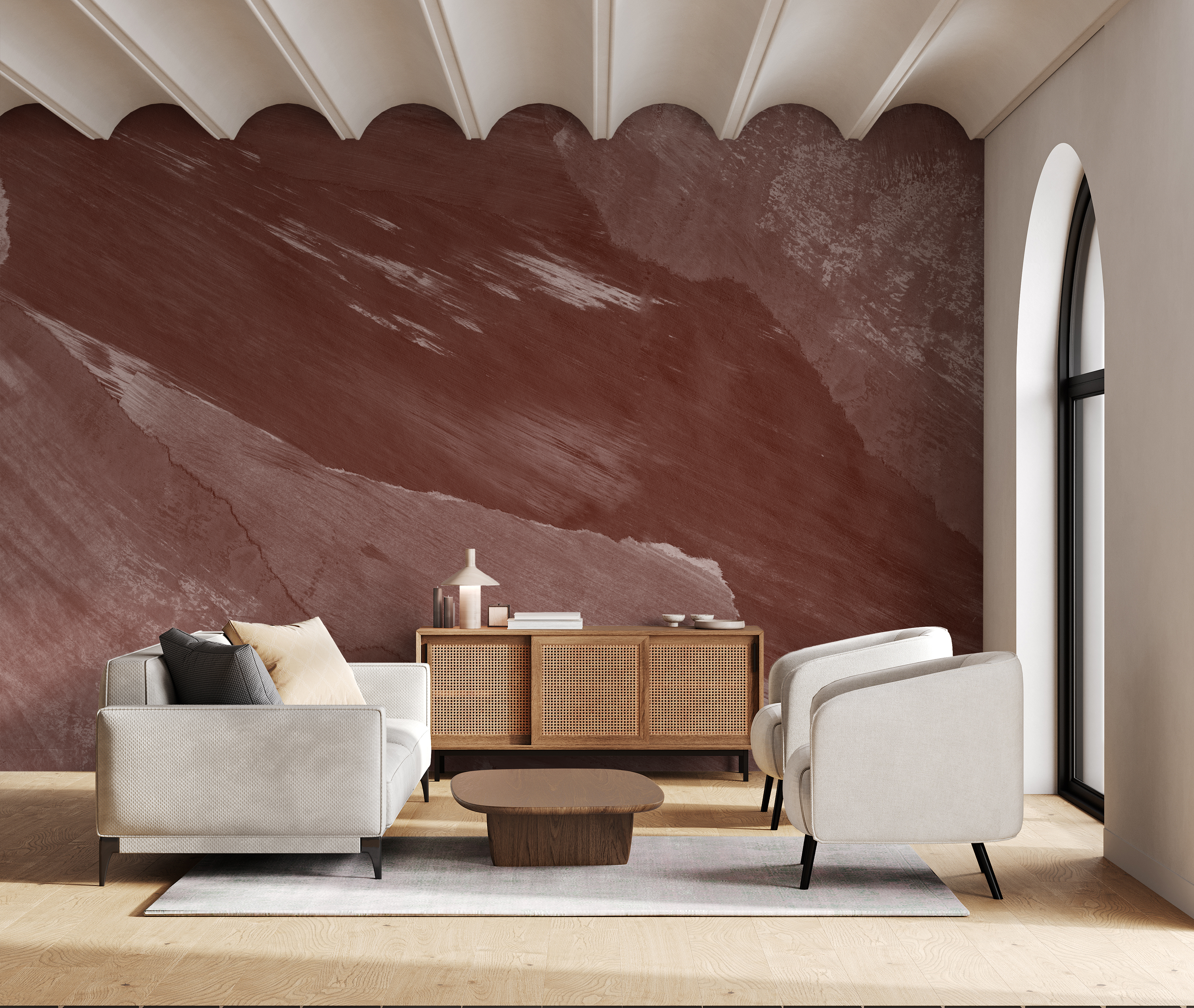 Image of Monterey in Cinnabar - Wallpaper Mural - Quick Ship