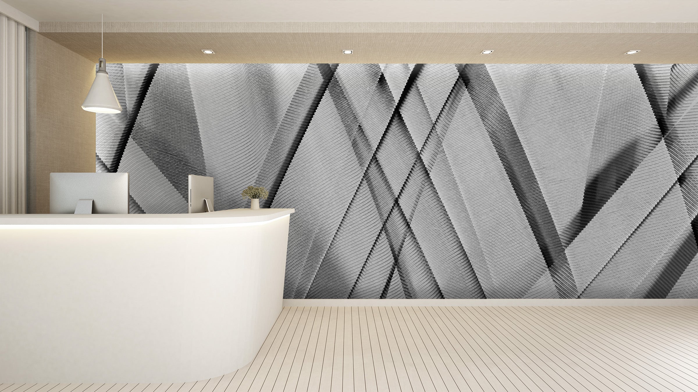 Image of Moulage Moderne Gris Made to Measure Mural