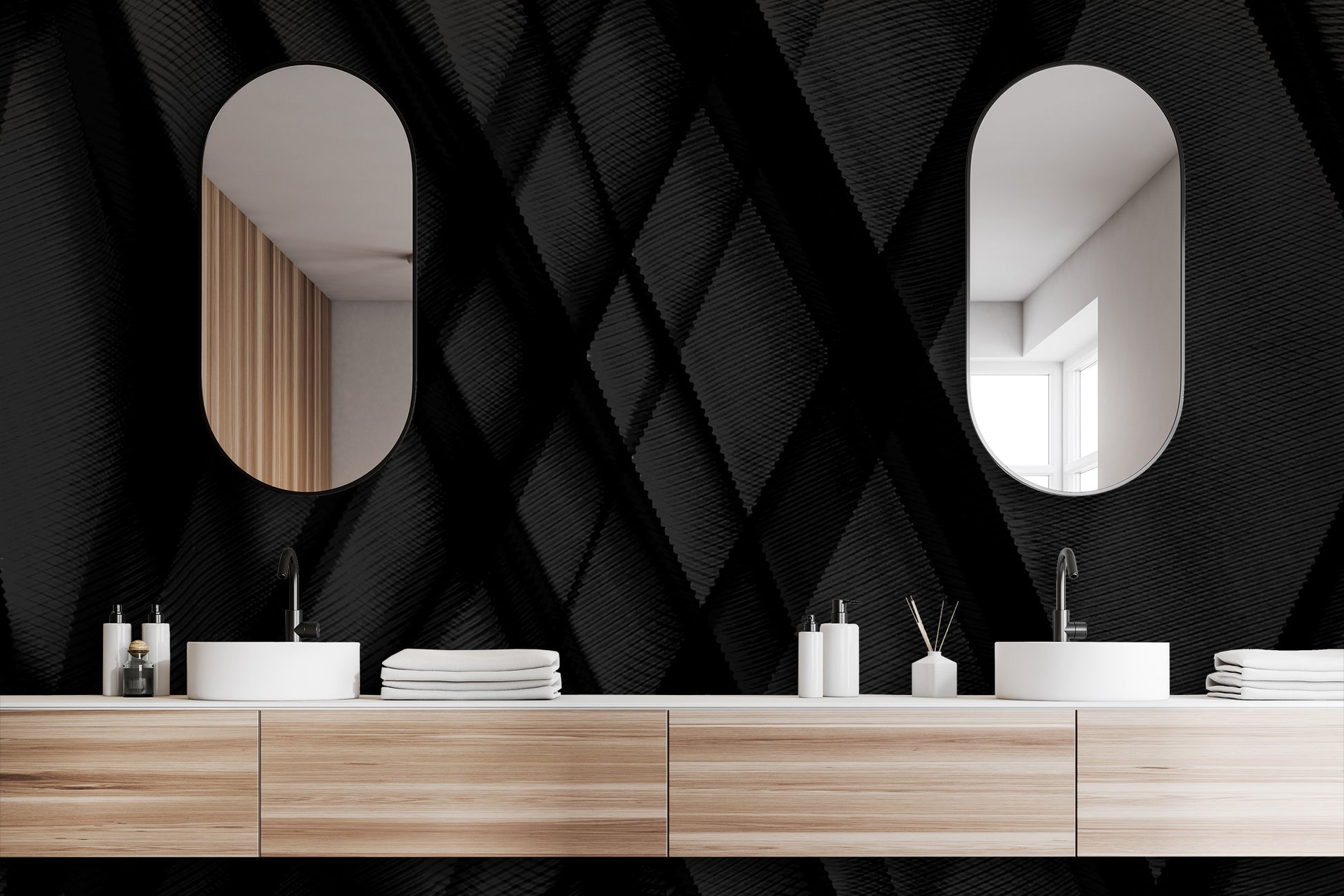 Moulage Moderne Noir Made to Measure Mural