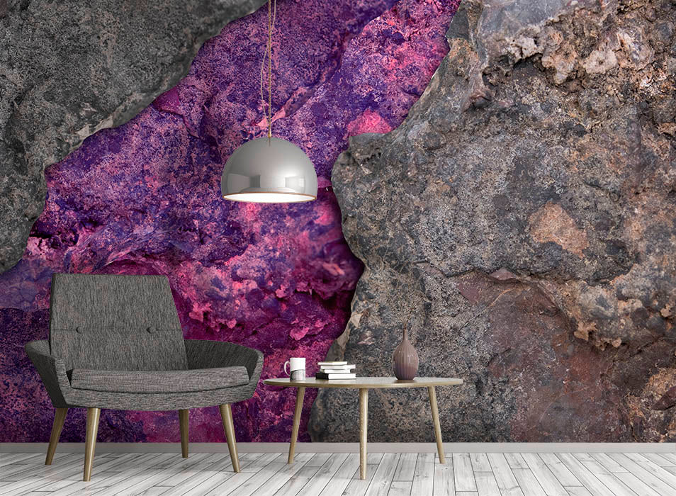 Image of Native Mineral in Electric Pink Made to Measure Mural