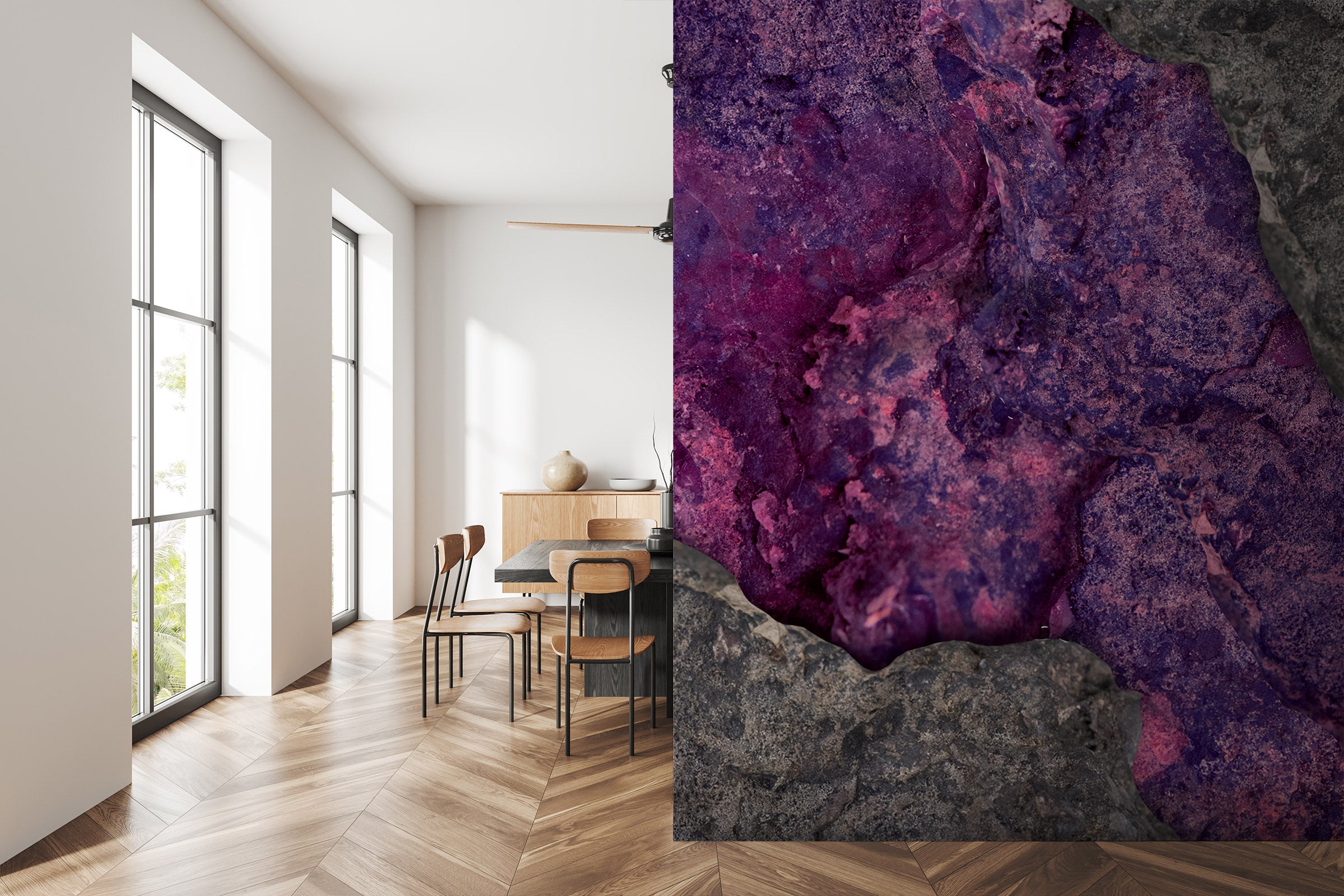 Image of Native Mineral in Electric Pink Made to Measure Mural